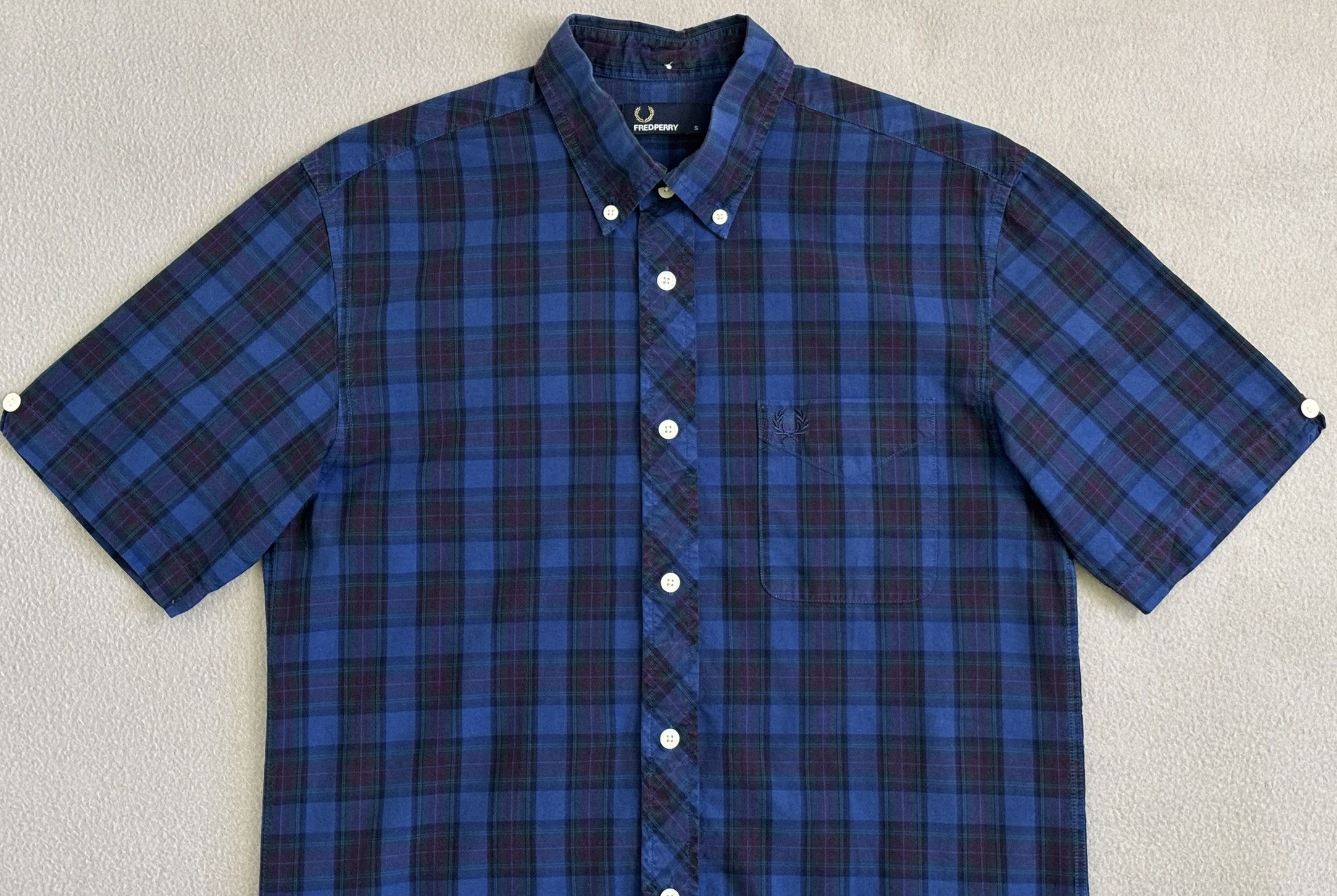 Fred Perry Fred Perry Navy Blue Check shirt size S Size US S / EU 44-46 / 1 - 6 Thumbnail