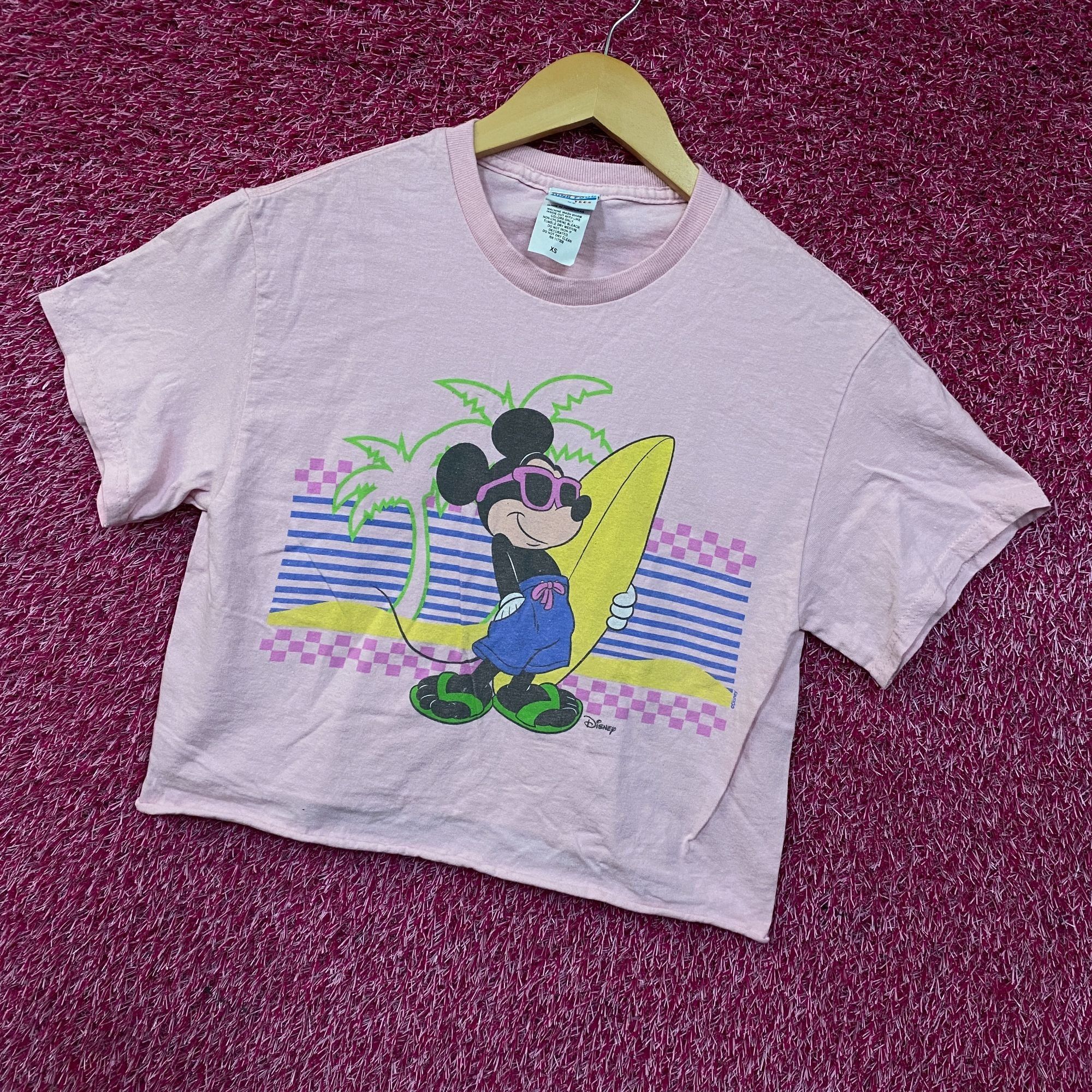 Junk Food Junk Food Clothing Mickey Mouse Surf Flea Market Pink Crop T Size XS / US 0-2 / IT 36-38 - 3 Thumbnail