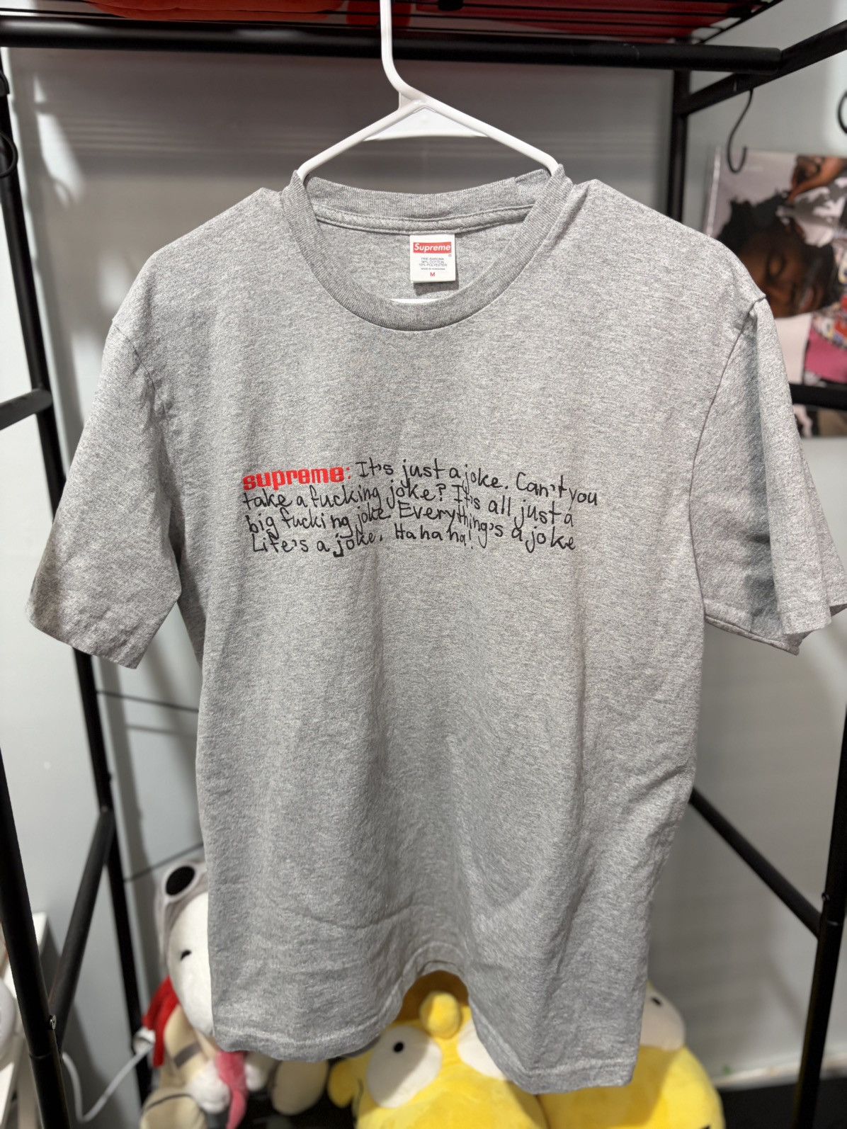 Supreme Supreme Joke Tee “Heather Grey” Size US M / EU 48-50 / 2 - 1 Thumbnail