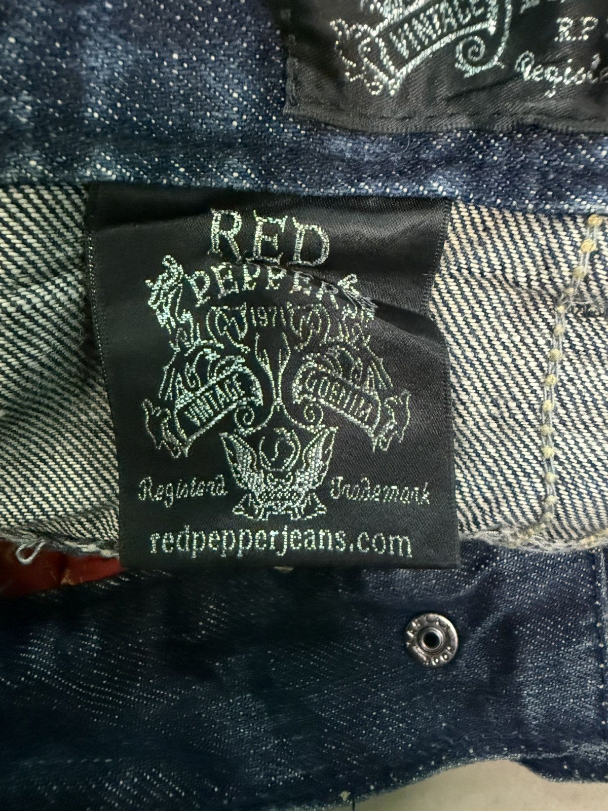 If Six Was Nine RED PEPPER FLARE DENIM JEANS Size US 33 - 12 Thumbnail