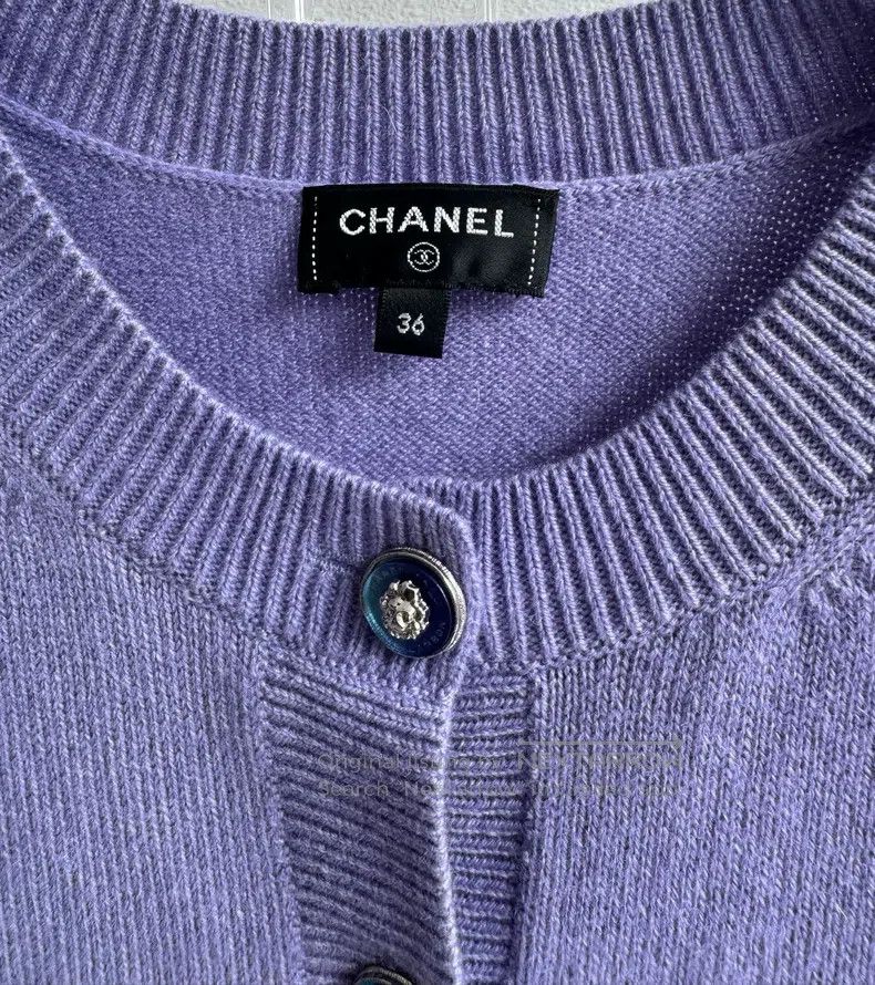Chanel Chanel 22p purple knitted cardigan short sleeves Size XS / US 0-2 / IT 36-38 - 4 Thumbnail