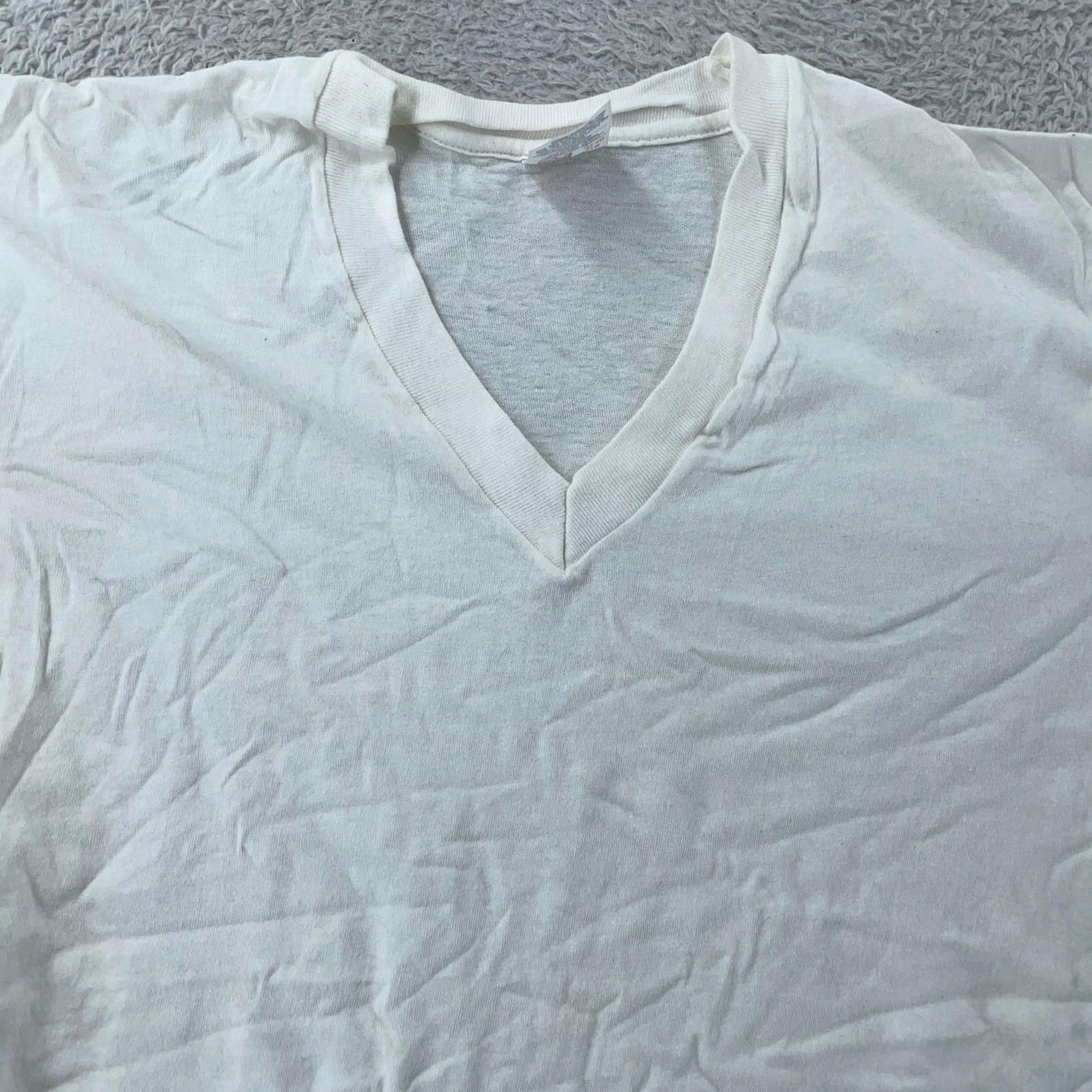 Hanes VINTAGE Hanes T-Shirt Mens XS White Short Sleeve Basic Tee Plain Size US XS / EU 42 / 0 - 2 Thumbnail