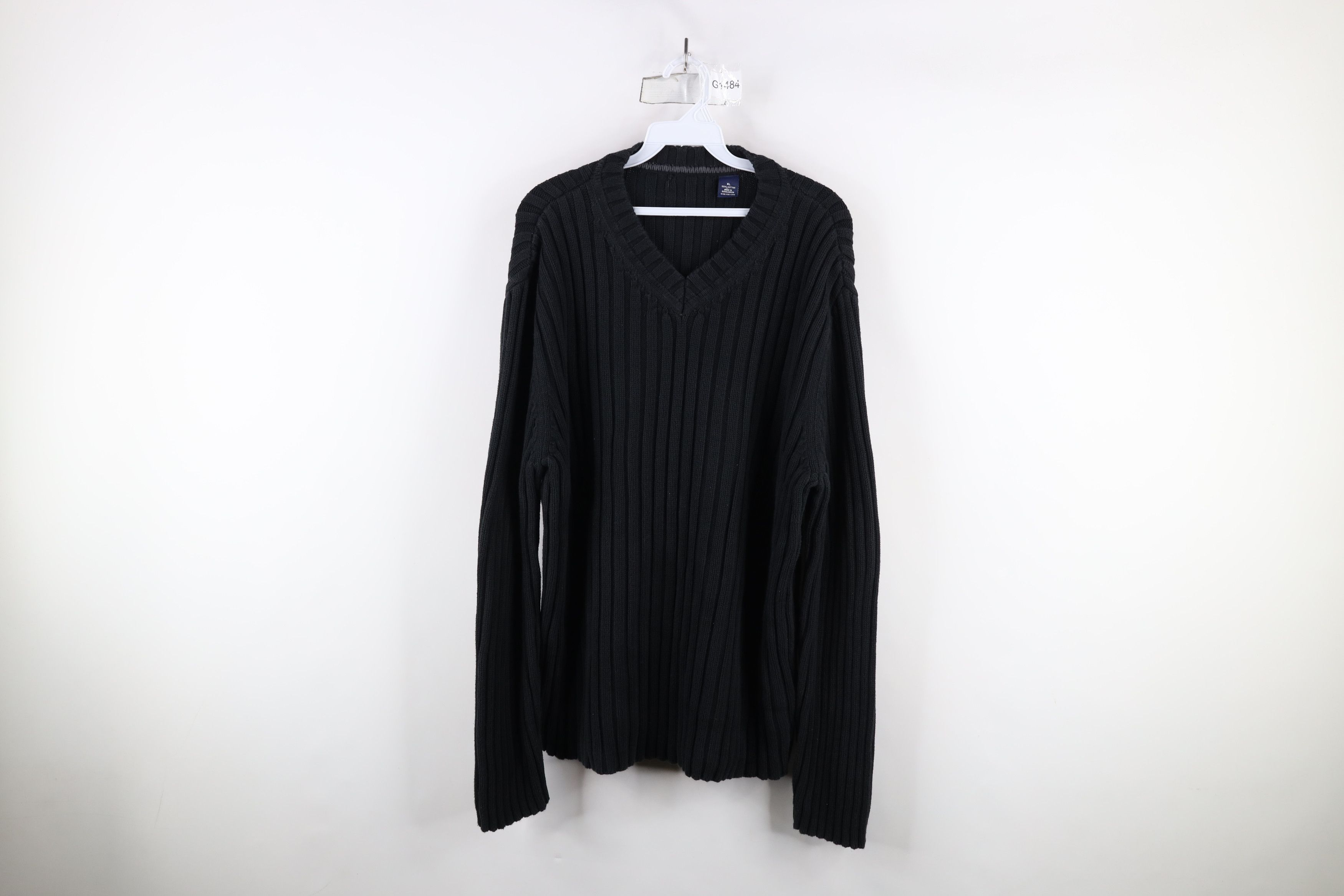 Vintage Vintage 90s Streetwear Heavyweight Ribbed Knit Sweater Black Size US XL / EU 56 / 4 - 1 Thumbnail