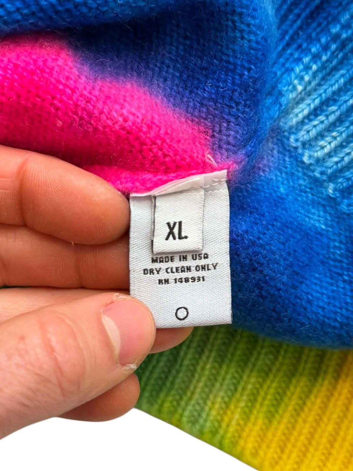 The Elder Statesman Cashmere Tie-dye Rainbow Gradient Knit Sweater Size US XL / EU 56 / 4 - 6 Thumbnail
