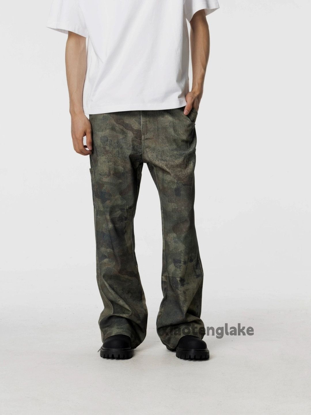 Designer × Japanese Brand × Vintage Unisex washed faded full pattern carpenter cargo pants Size US 32 / EU 48 - 1 Thumbnail