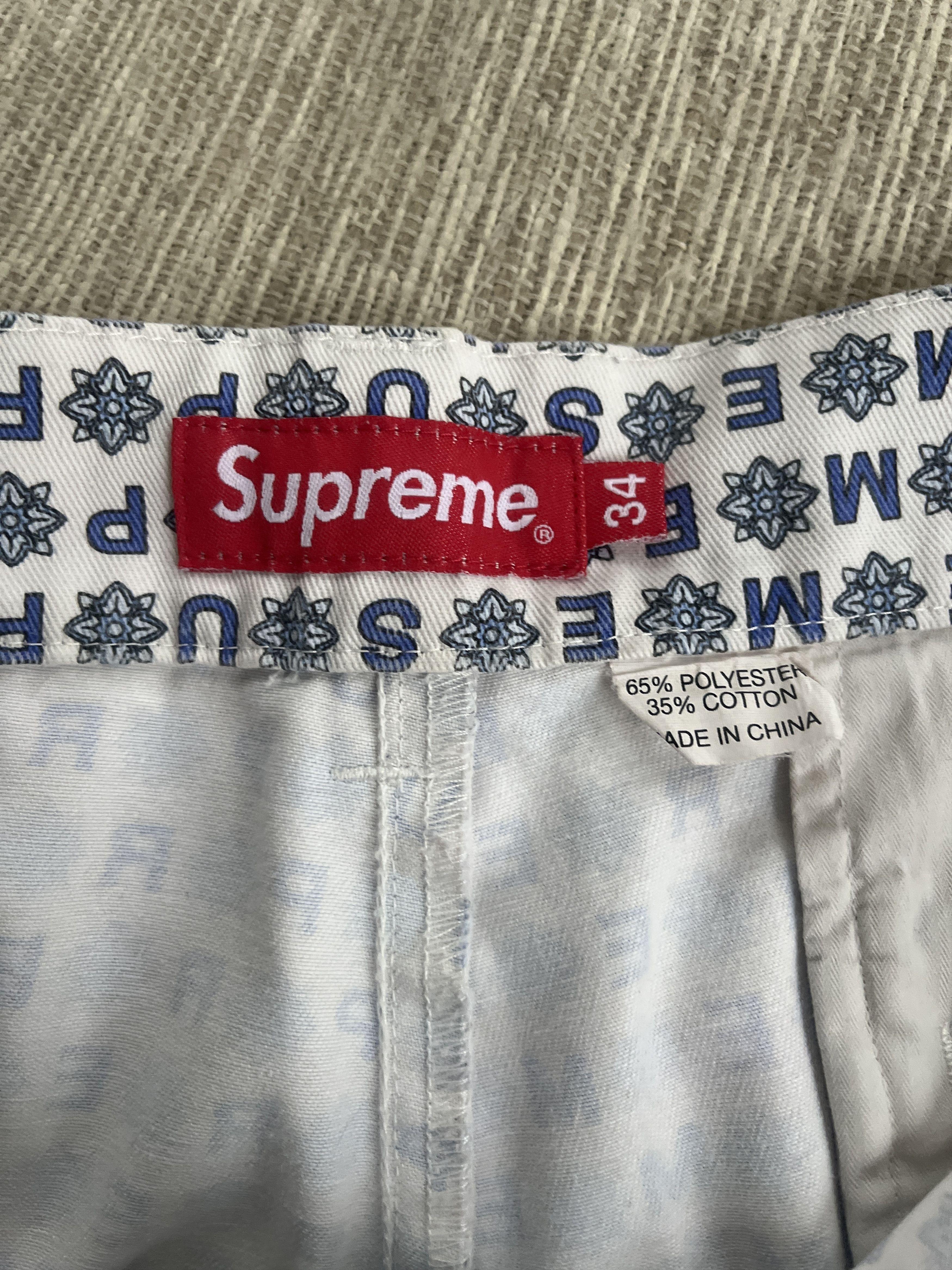 Supreme Supreme White/Blue Foulard Work Shorts Size US 34 / EU 50 - 3 Thumbnail