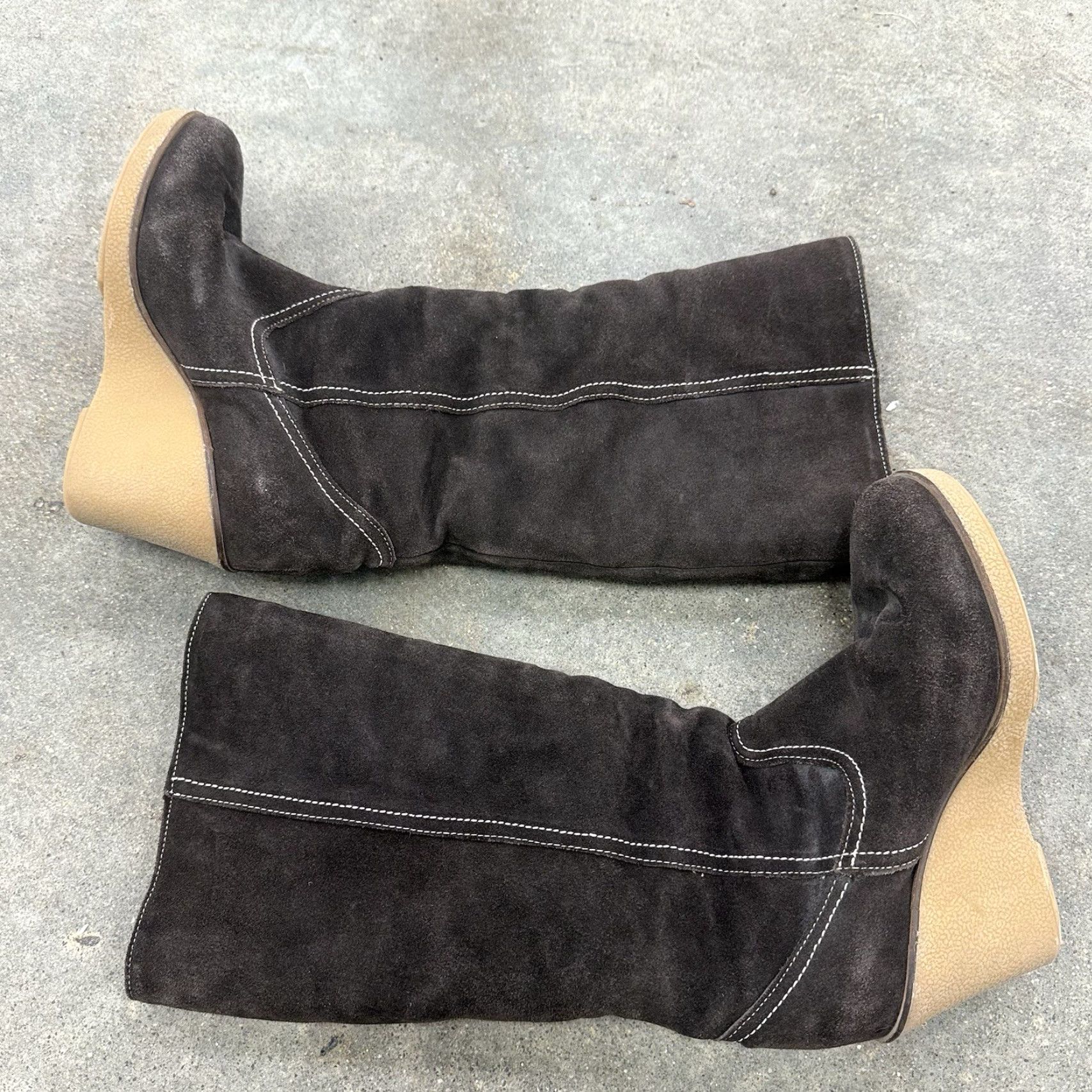 Vintage VINTAGE EMU Australia Waratah Knee High Boots Women 8 Brown Suede Shearling Rubber Gum Sole Winter Womens Size US 8 / IT 38 - 7 Thumbnail