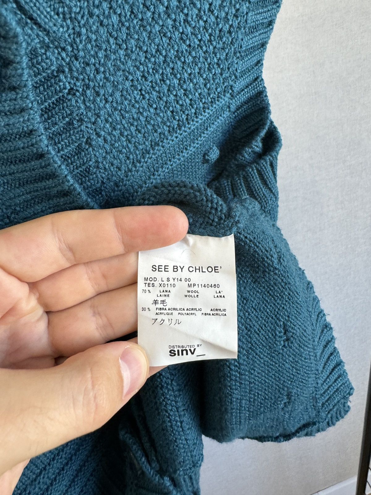 Chloe See by Chloe emerald green button up knitted vest sweater Size S / US 4 / IT 40 - 8 Thumbnail