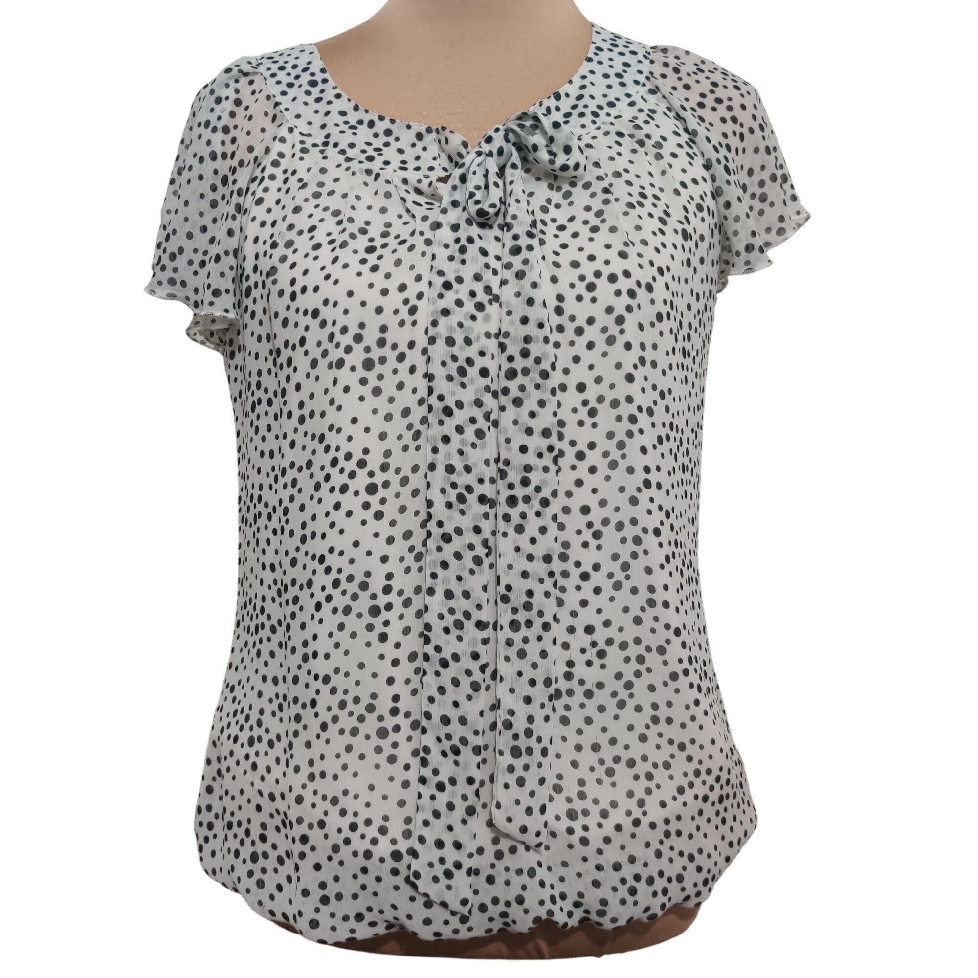 Other Sara Michelle Womens Blouse Polka Dot Flutter Sleeve Tie Nec Size S / US 4 / IT 40 - 1 Thumbnail