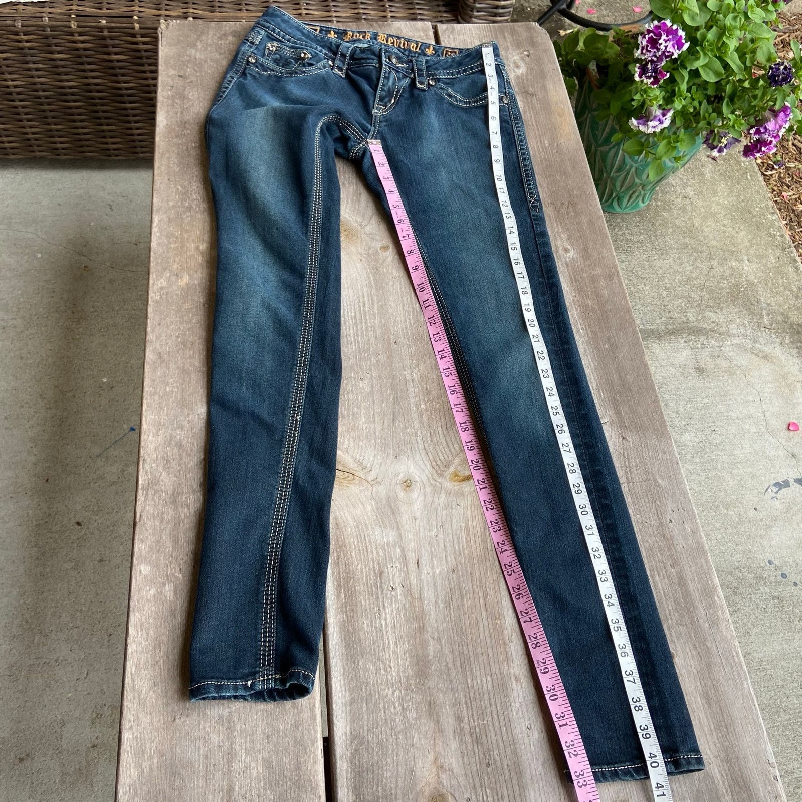 Rock Revival Rock Revival Buckle Jacklyn Super Skinny Dark Jeans 28 Size 28" / US 6 / IT 42 - 6 Thumbnail