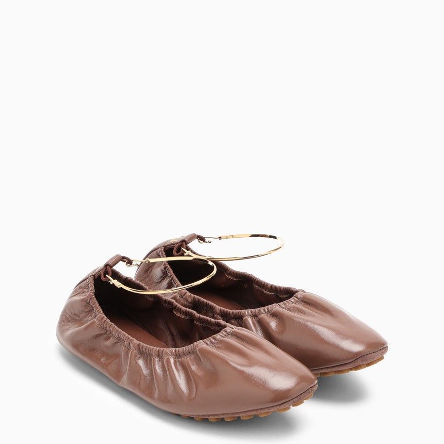 Fendi o1d2blof0824 Leather Ballerina in Brown Size US 7.5 / IT 37.5 - 2 Thumbnail