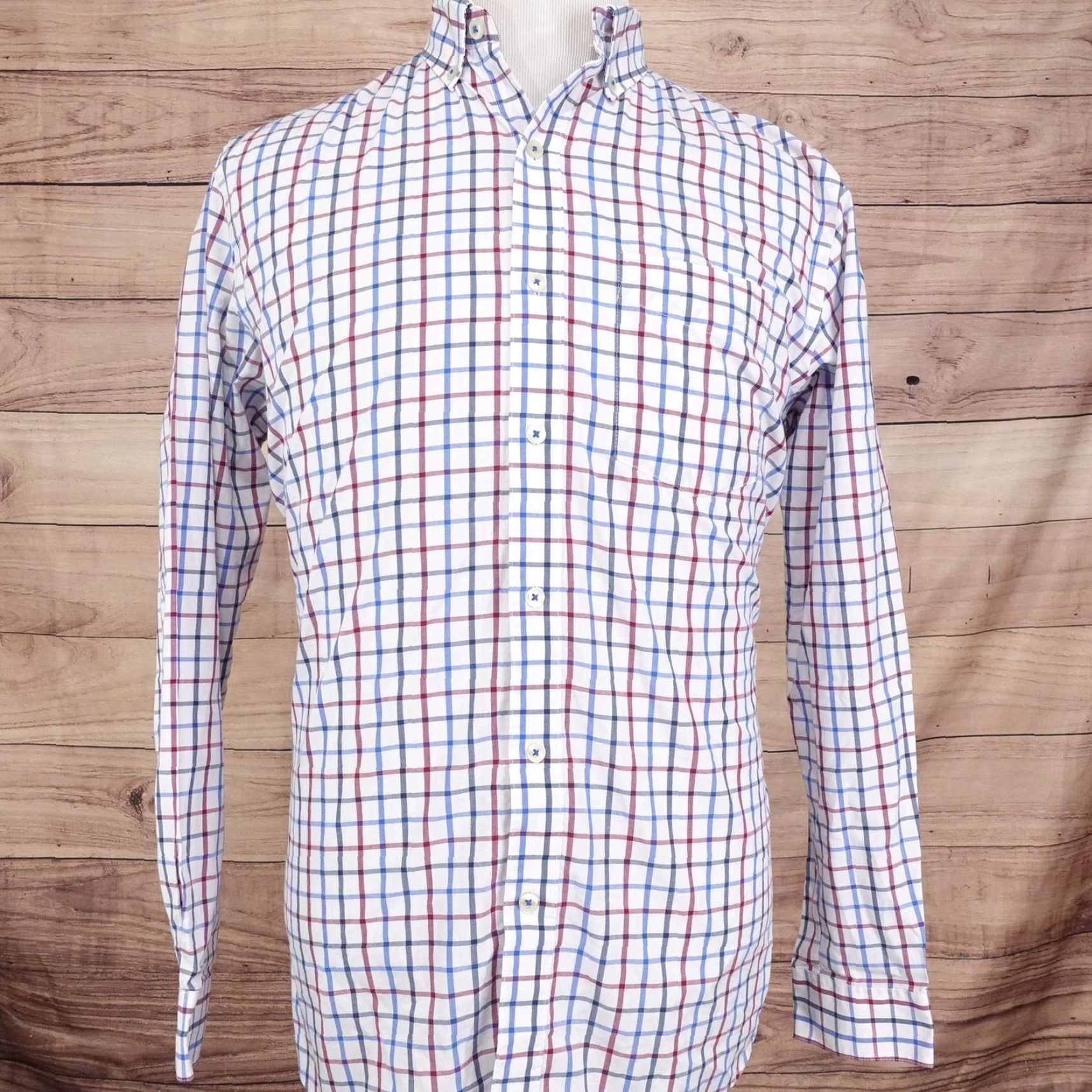 Van Heusen Van Heusen Originals Shirt Mens Medium 15-15.5 Plaid Pocket Classic Fit Size US M / EU 48-50 / 2 - 3 Thumbnail