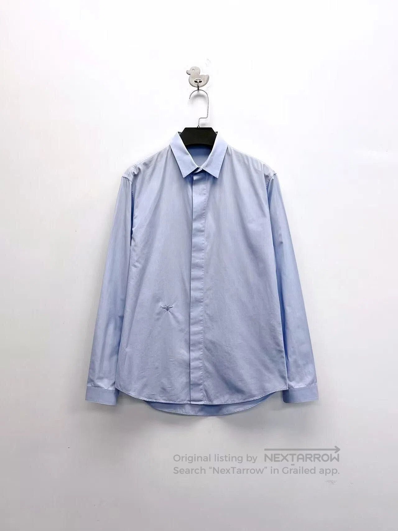 dior light blue embroidered shirt jacket.