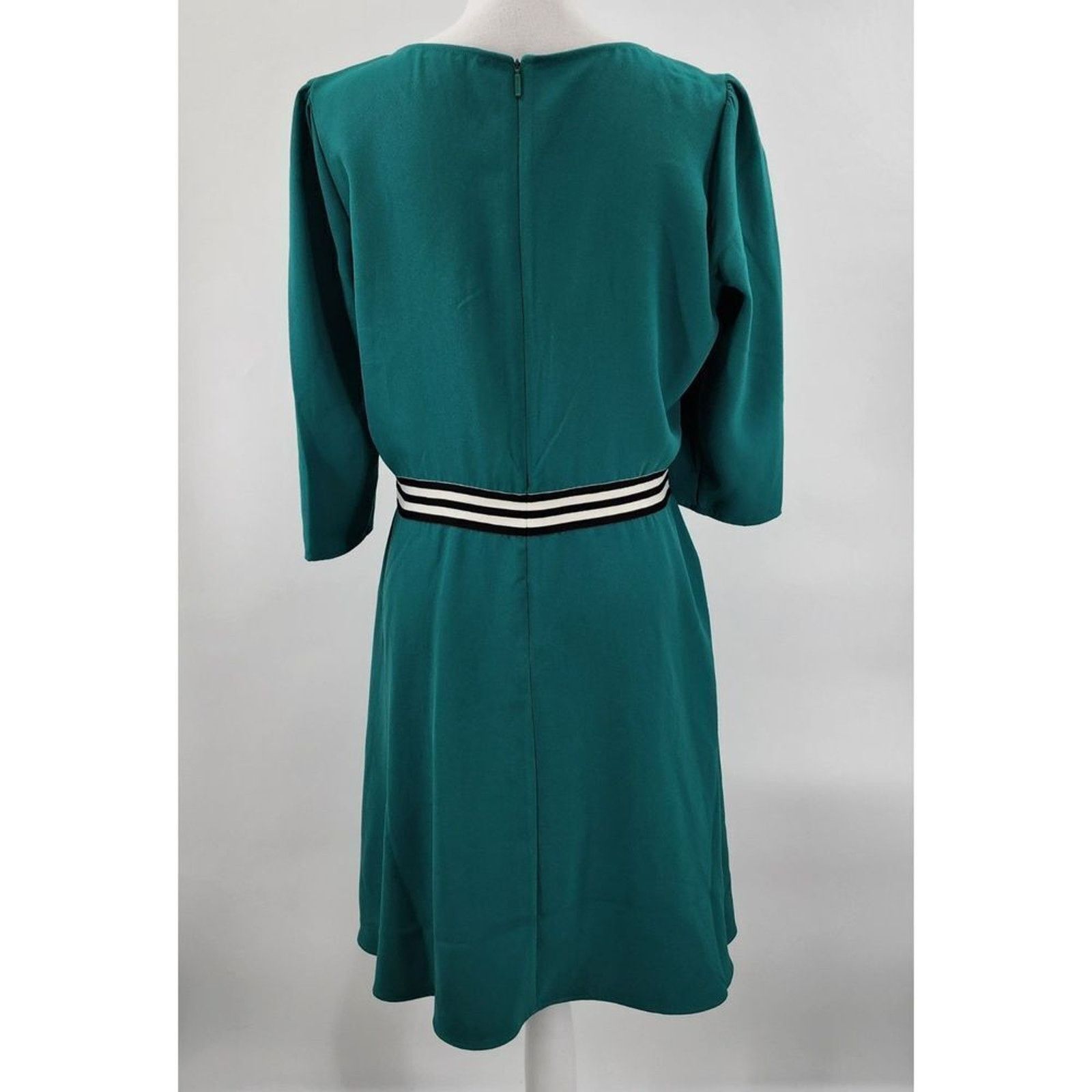 Armani Exchange Armani Exchange Green Midi 3/4 Sleeve Flare Dress 10 Medium Size L / US 10 / IT 46 - 2 Thumbnail
