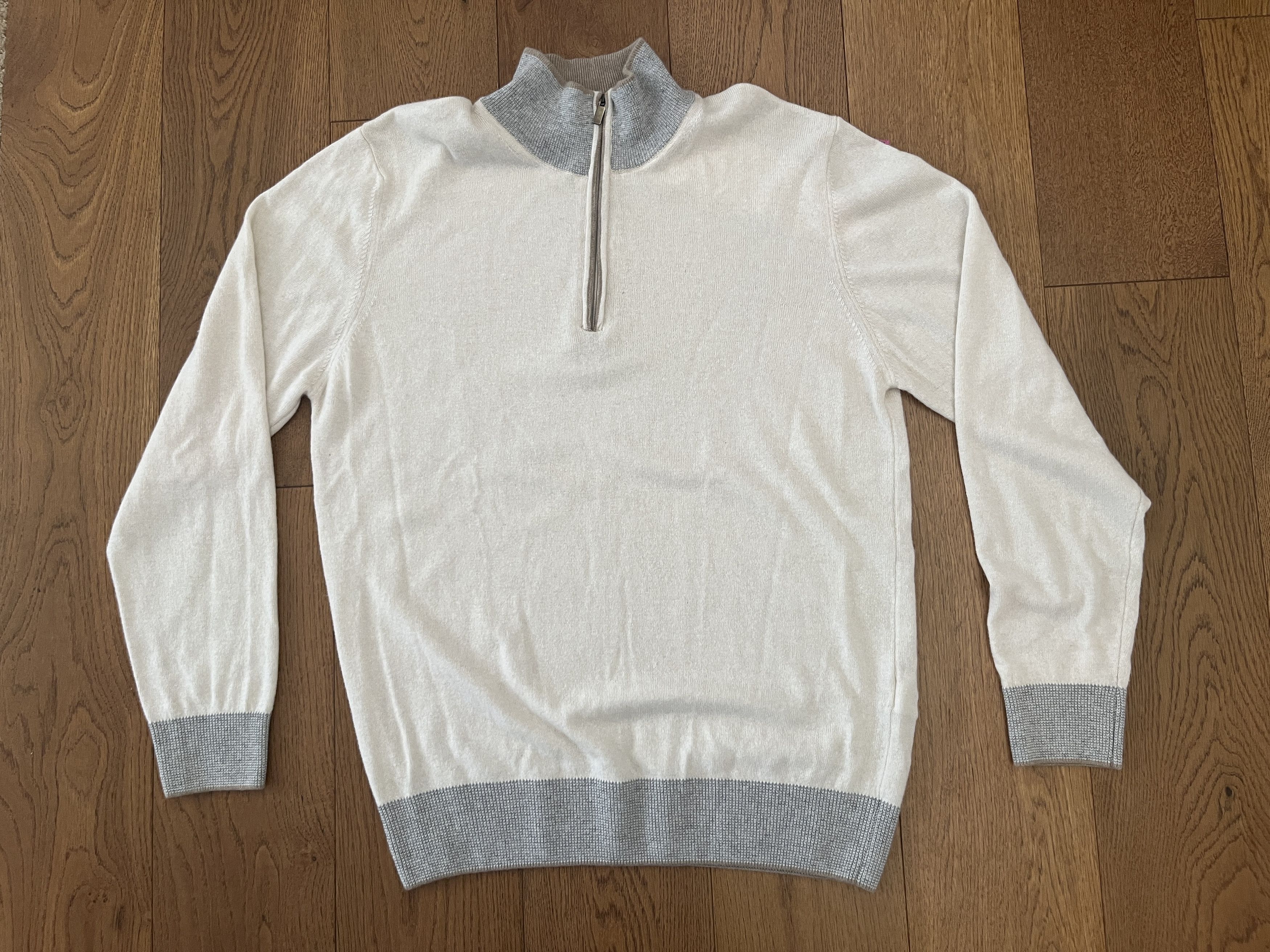 Vintage Codice Italian Merino Wool Cashmere 1/4 Zip Sweater 52 Size US L / EU 52-54 / 3 - 1 Thumbnail