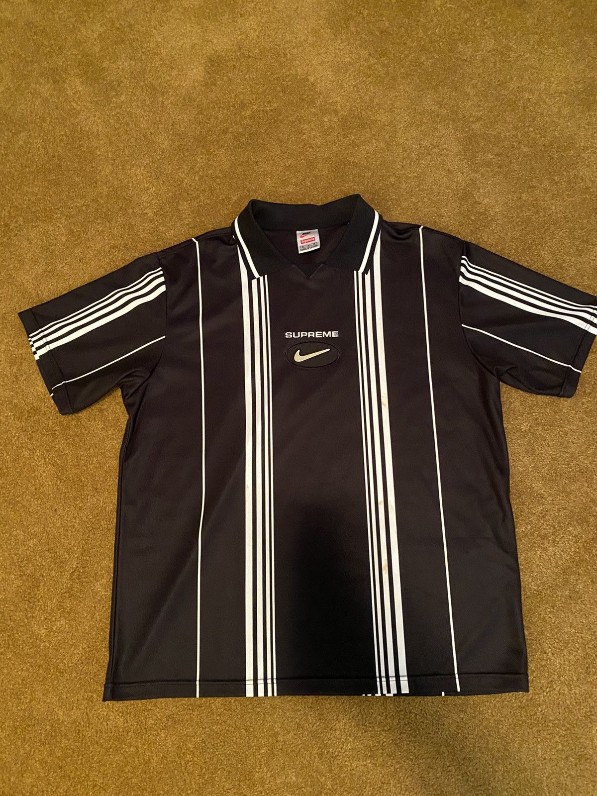 Streetwear × Supreme Supreme black beetle top tee jersey soccer t