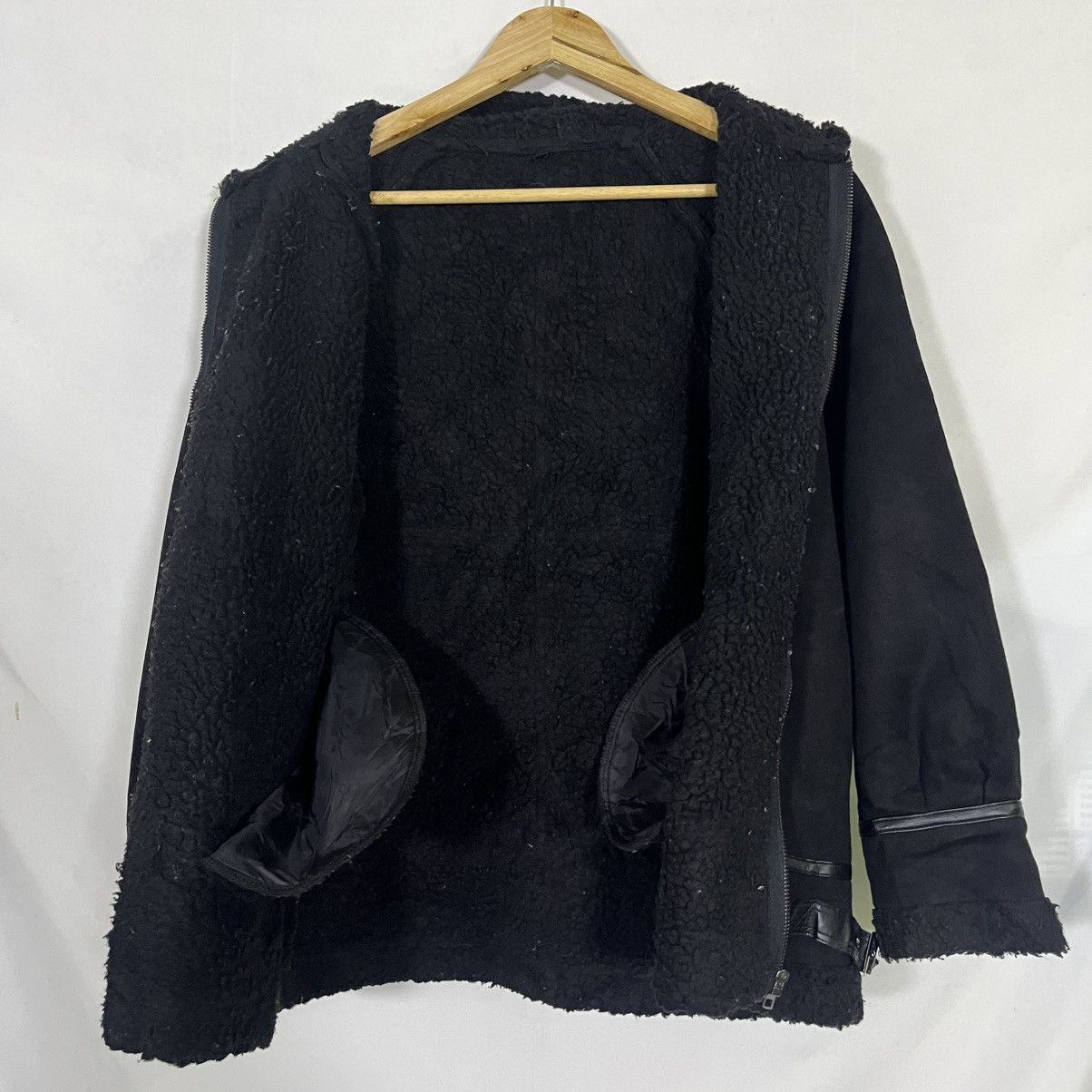 14th Addiction VINTAGE GRL LGB FUR SUEDE BUCKLE ZIPPED UP JACKET Size L / US 10 / IT 46 - 5 Thumbnail