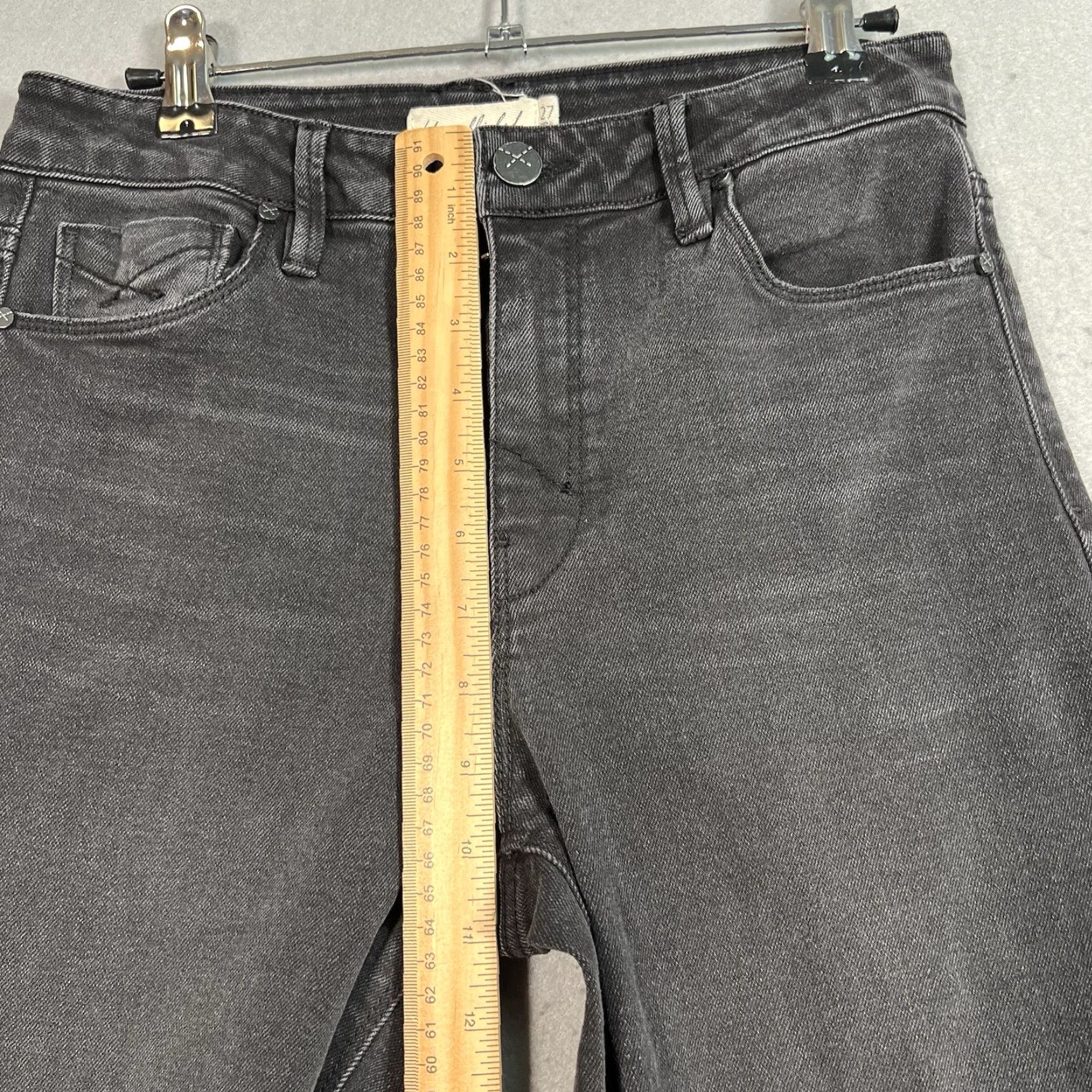 Vintage VINTAGE Unpublished Women's Wide Leg Jeans 27 Black Denim Stretch Straight Fit Retro 90s Size 27" / US 4 / IT 40 - 7 Thumbnail