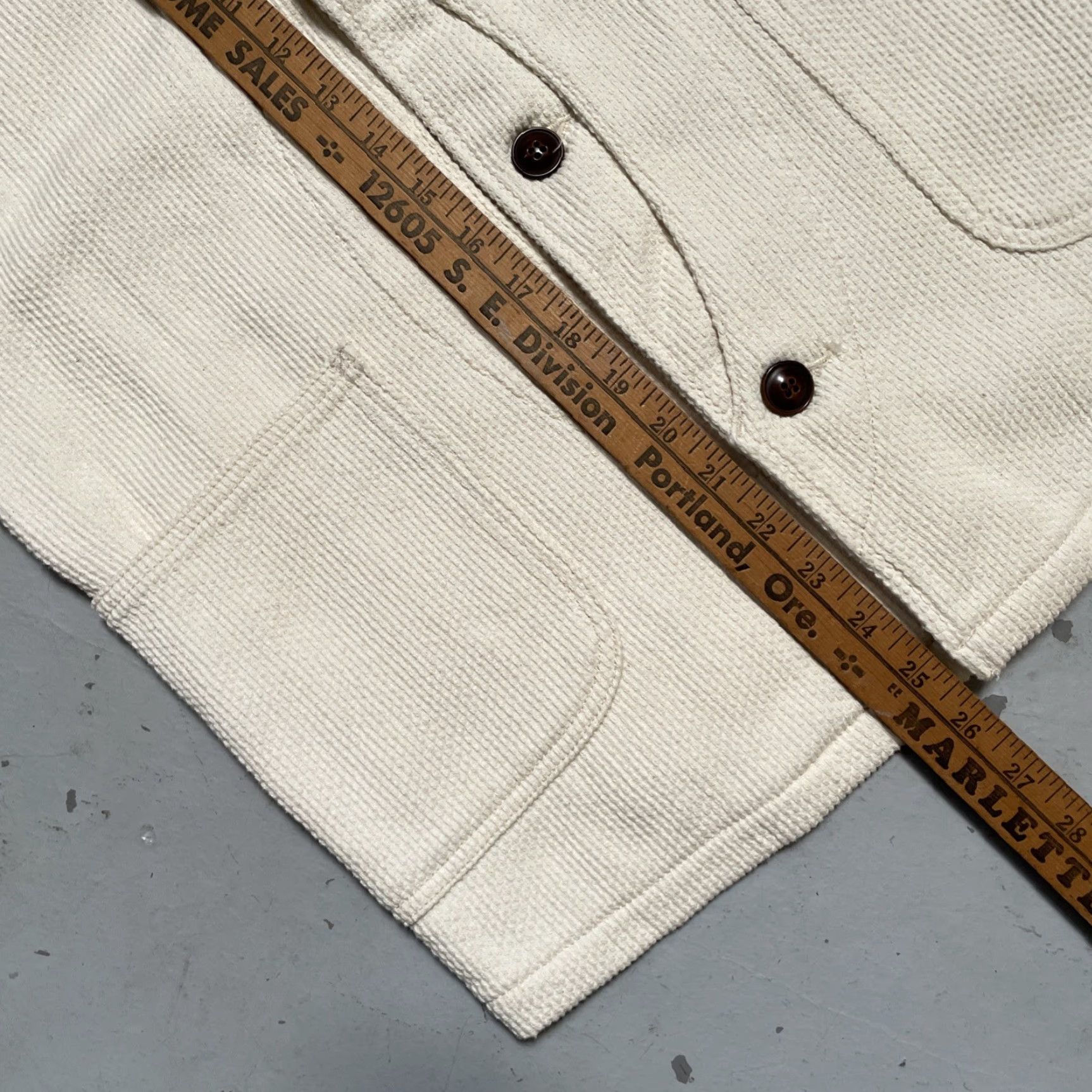 Japan Blue Japan Blue Jeans Vest Unisex M Cotton Hunting Sashiko Half Moon Workwear Made Japan 40s 50s Vintage Americana Size 40R - 4 Thumbnail