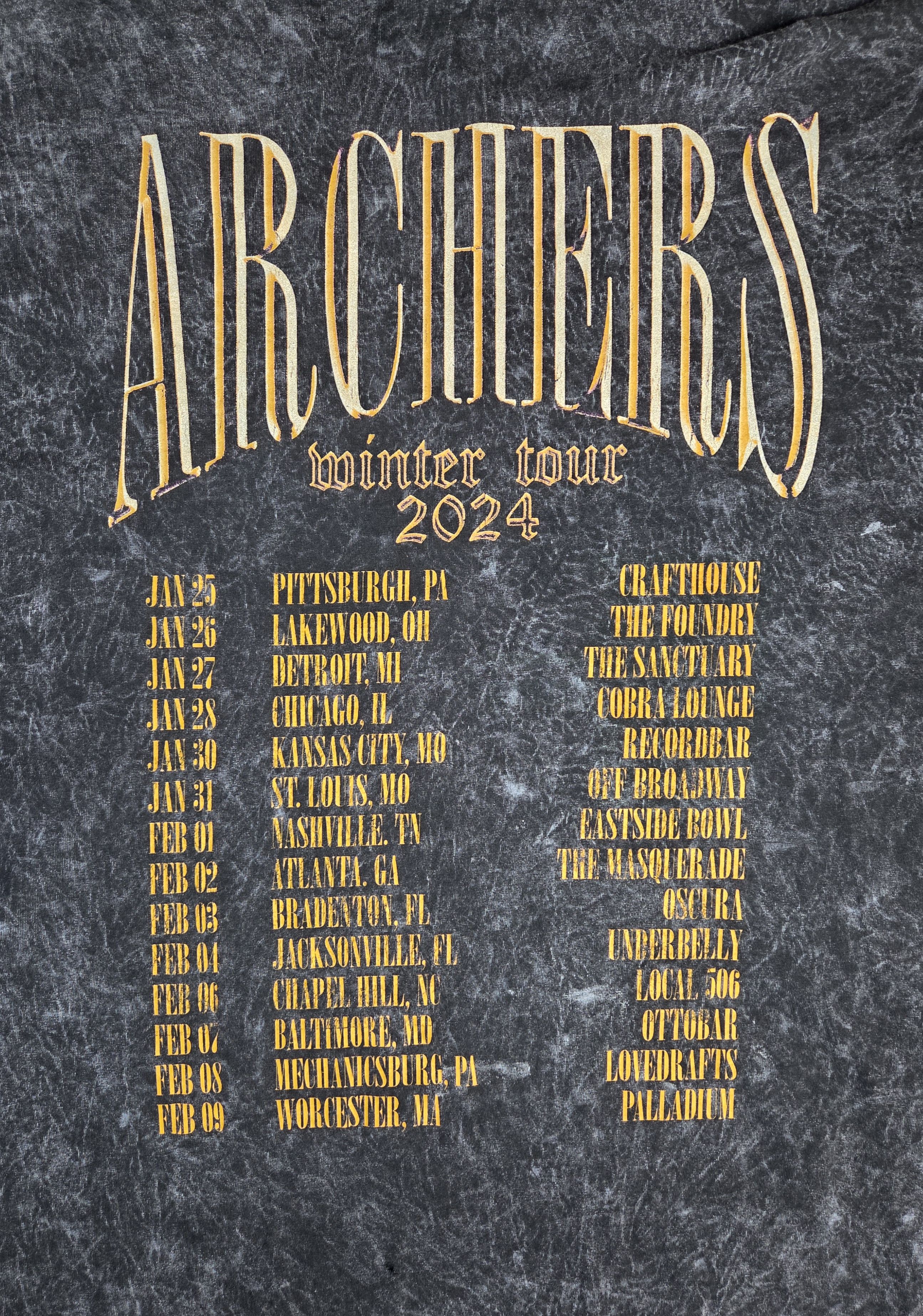 Other Archers Winter Tour 2024 Acid Wash Graphic Band Tee 2XL Size US XXL / EU 58 / 5 - 6 Thumbnail