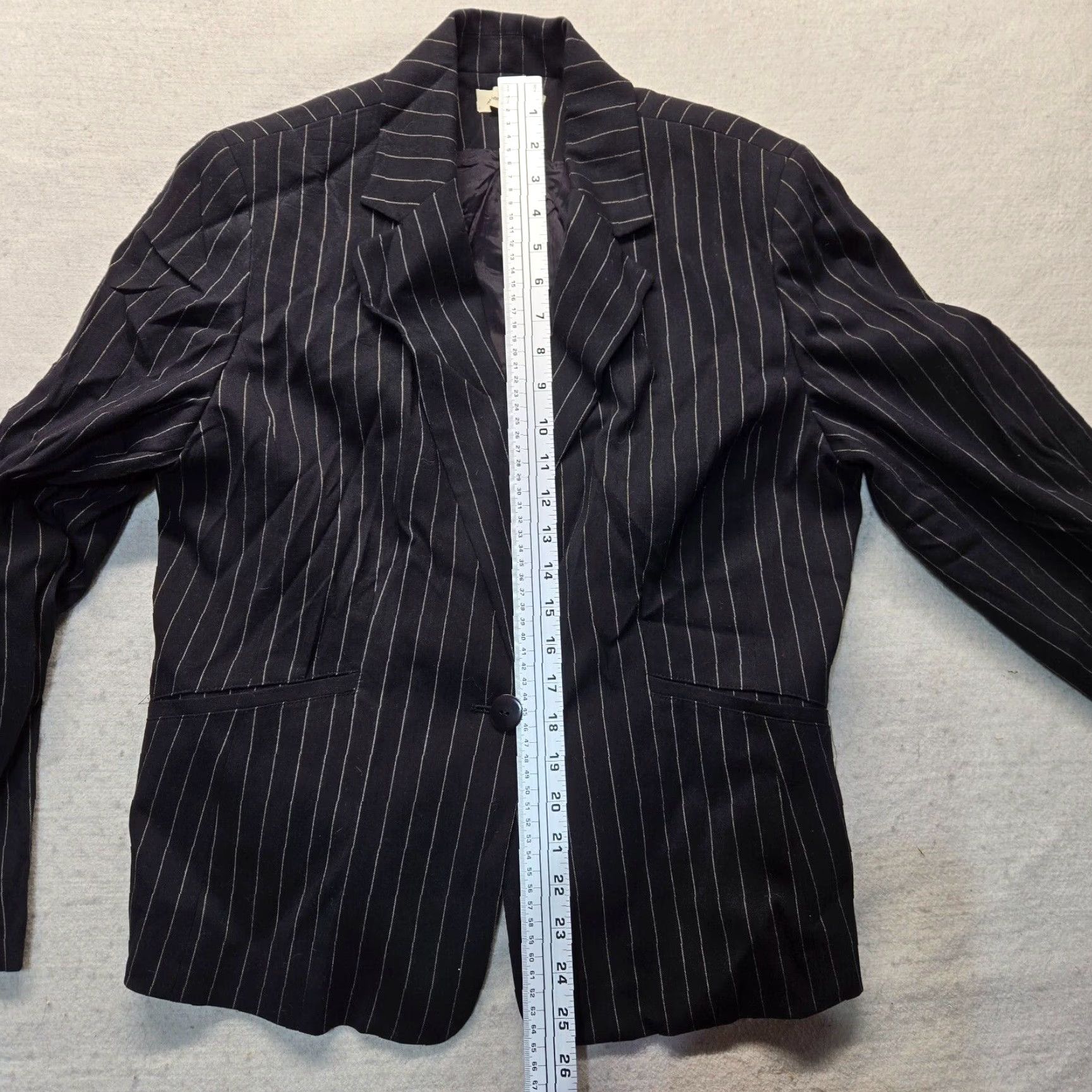 Vintage Amanda Smith Blazer Jacket Striped Adult Women's Size 12 Black Lined Polyester Size XL / US 12-14 / IT 48-50 - 6 Thumbnail