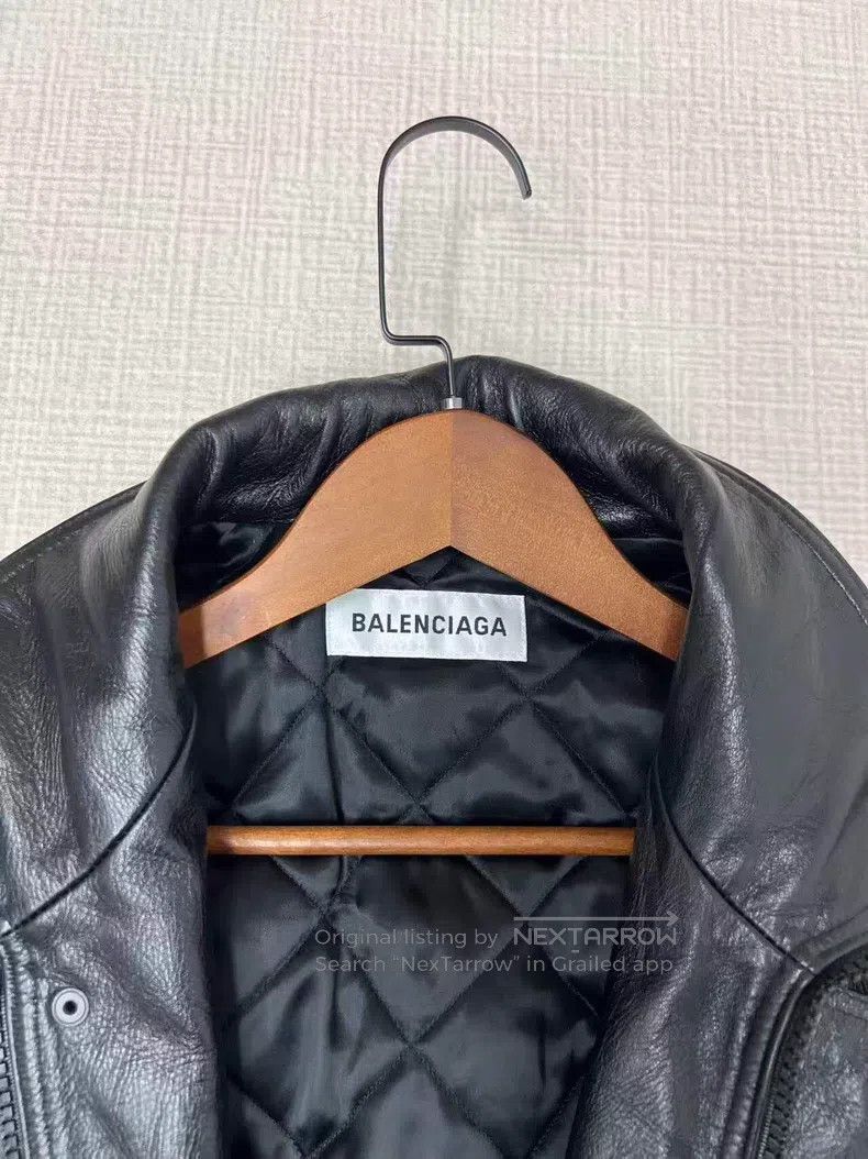 Balenciaga Balenciaga Gold Label Logo Leather Jacket Size XXS / US 00 / IT 34 - 3 Thumbnail