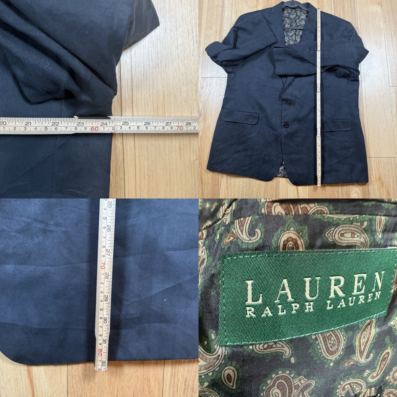 Ralph Lauren Lauren Ralph Lauren Blazer Mens 48R Black Faux Suede Paisley Lined Sport Coat Size 48R - 8 Thumbnail