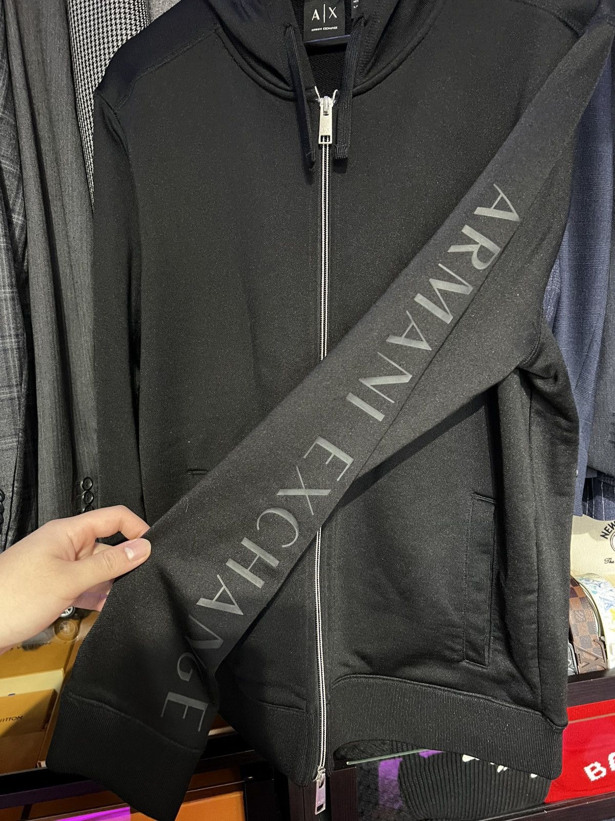 Armani × Armani Exchange Armani Exchange Zip Hoodie - Black. Size L Size US L / EU 52-54 / 3 - 4 Thumbnail