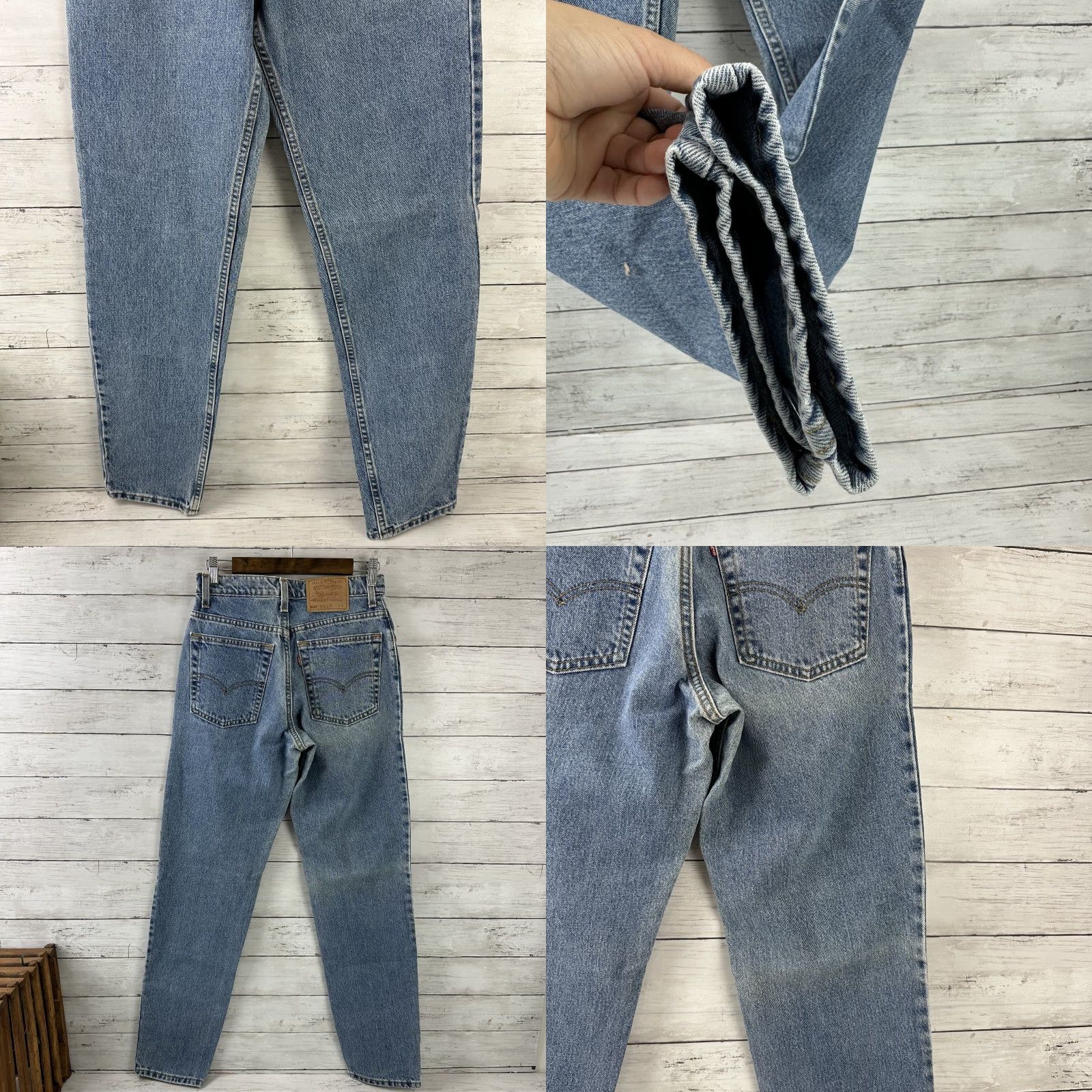 Levi's VINTAGE Levi's 550 Jeans - Denim Tapered - 28x32.5 - Blue - Womens Size 9 Jr Long - 90s Retro USA - Relaxed Fit Junior Regular Size 30" / US 8 / IT 44 - 8 Thumbnail