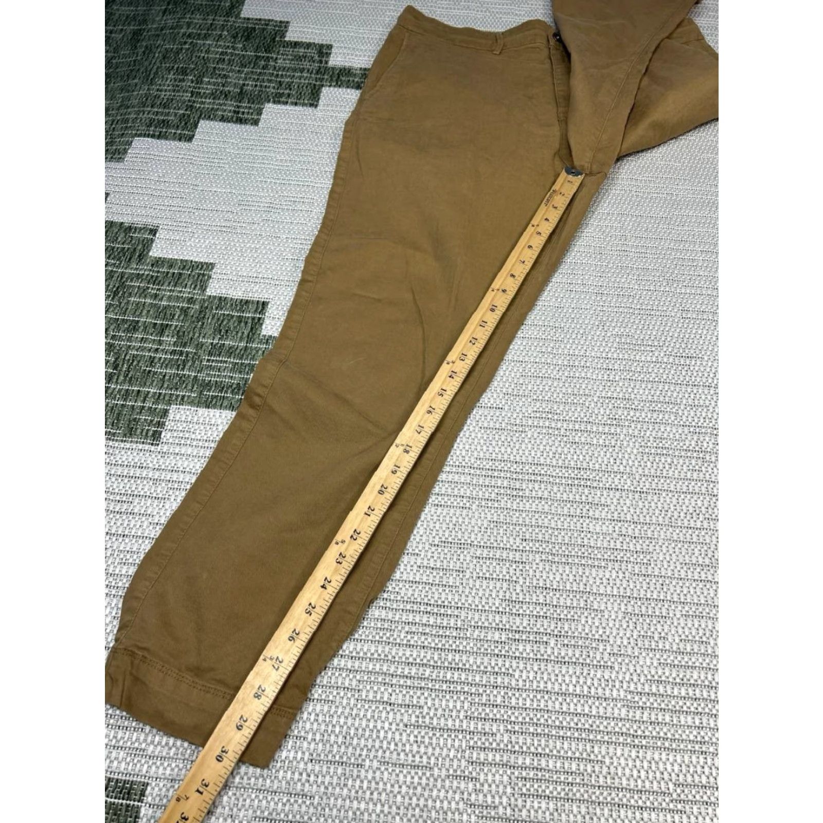 Flint And Tinder Flint And Tinder Pants Mens 36 Tan Brown Cotton Tapered Chino Casual Size US 36 / EU 52 - 3 Thumbnail
