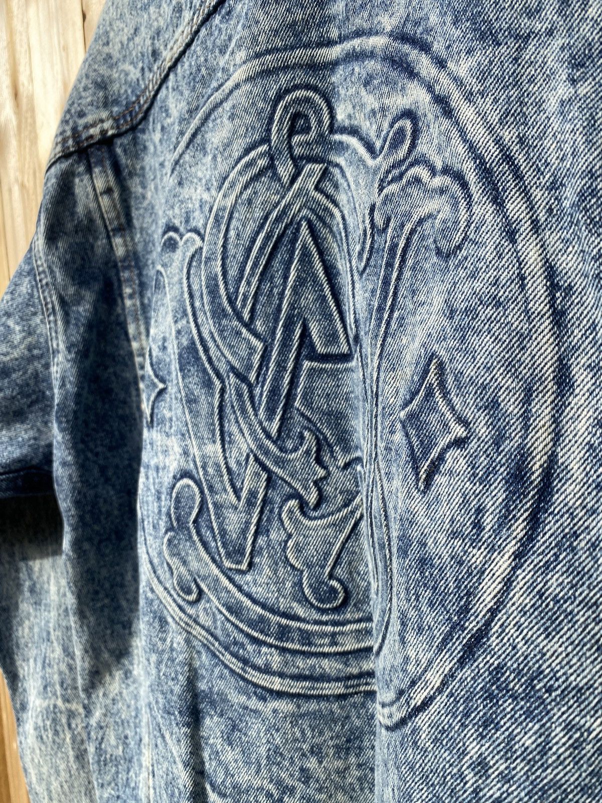 Vintage Vtg Made USA Smith & Wesson Logo Acid Stone Wash Jean Jacket Size US S / EU 44-46 / 1 - 12 Thumbnail