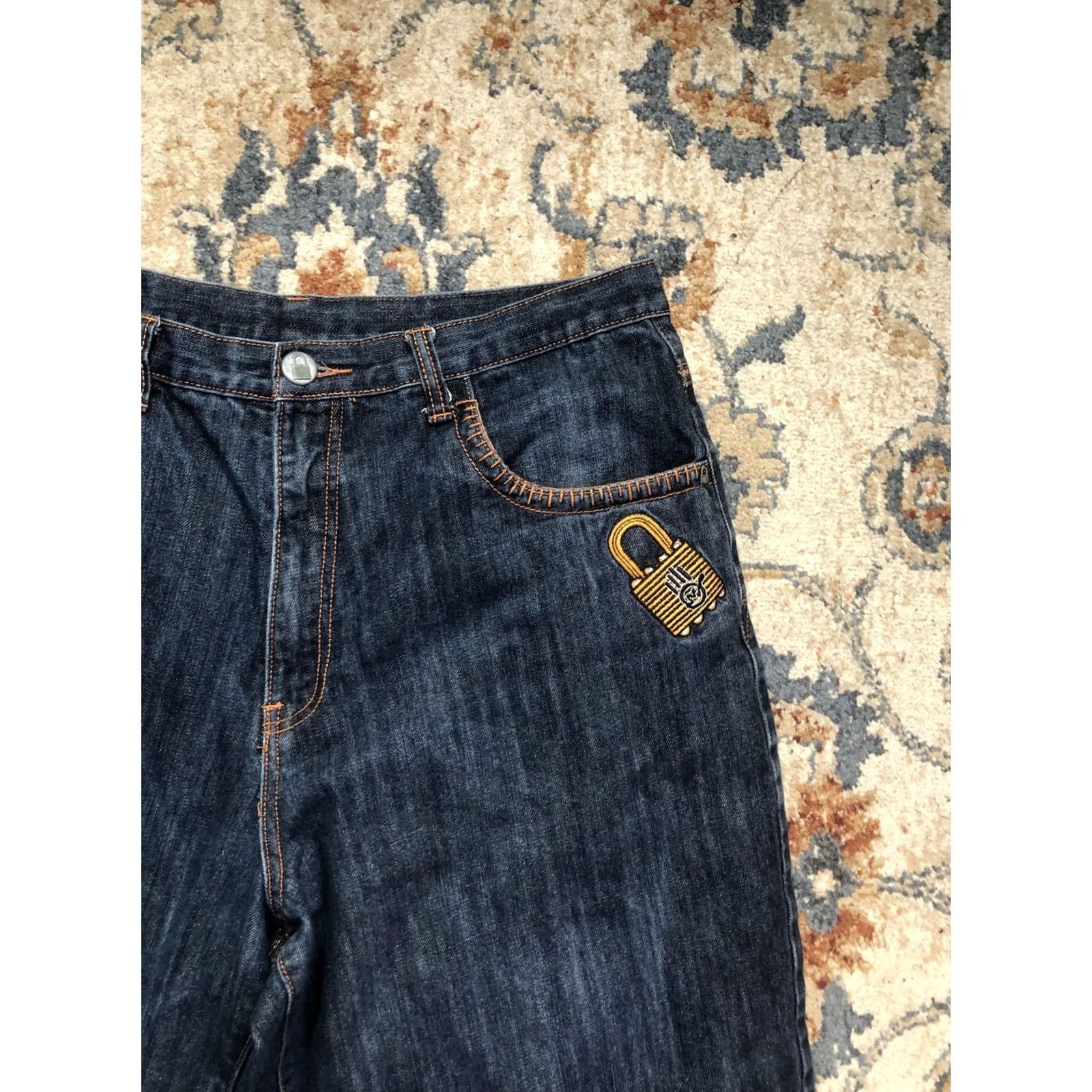 Denime Miskeen Originals Denim Shorts Mens 38 Dark Relaxed Bermuda Hip Hop Locks Size US 38 / EU 54 - 3 Thumbnail