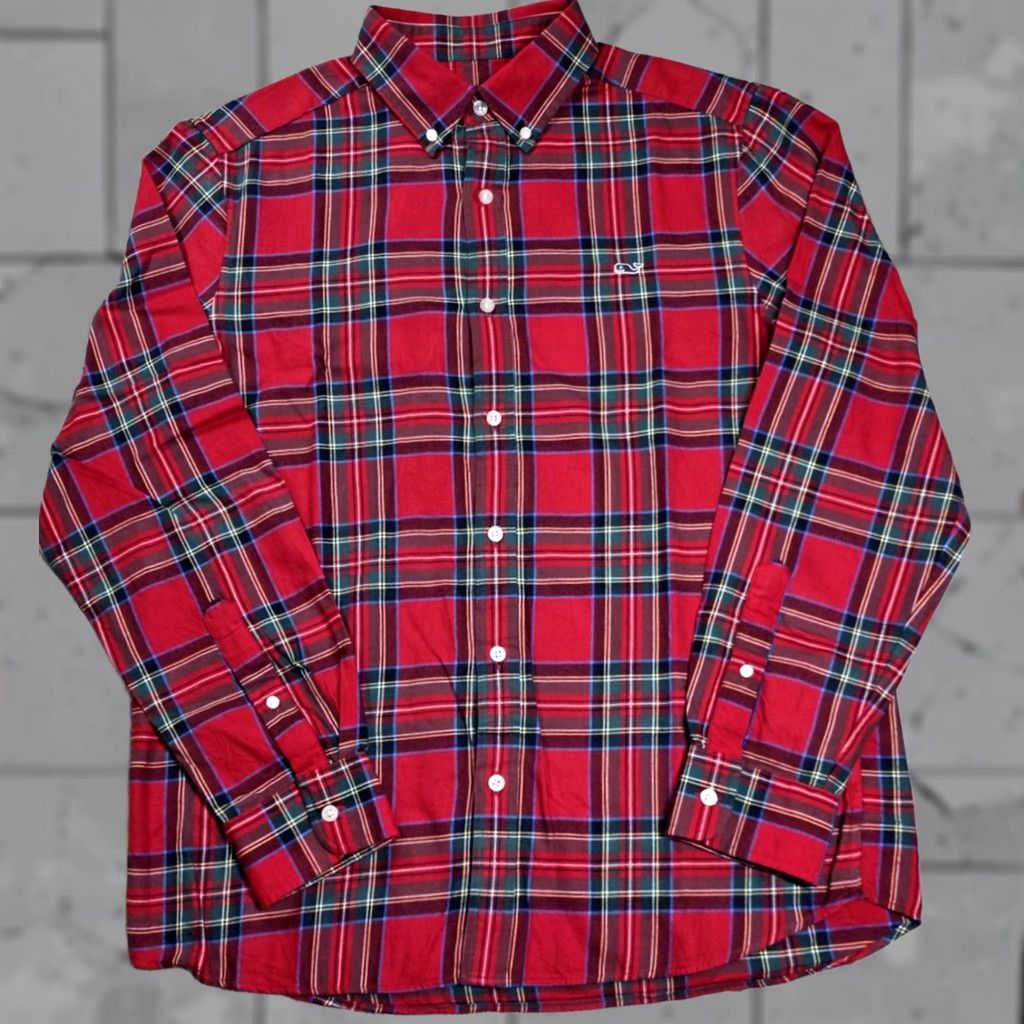 Vineyard Vines VINEYARD VINES Whale Shirt Mens M Red Plaid Classic Fit Button Up Long Sleeve Shirt Size US M / EU 48-50 / 2 - 1 Thumbnail