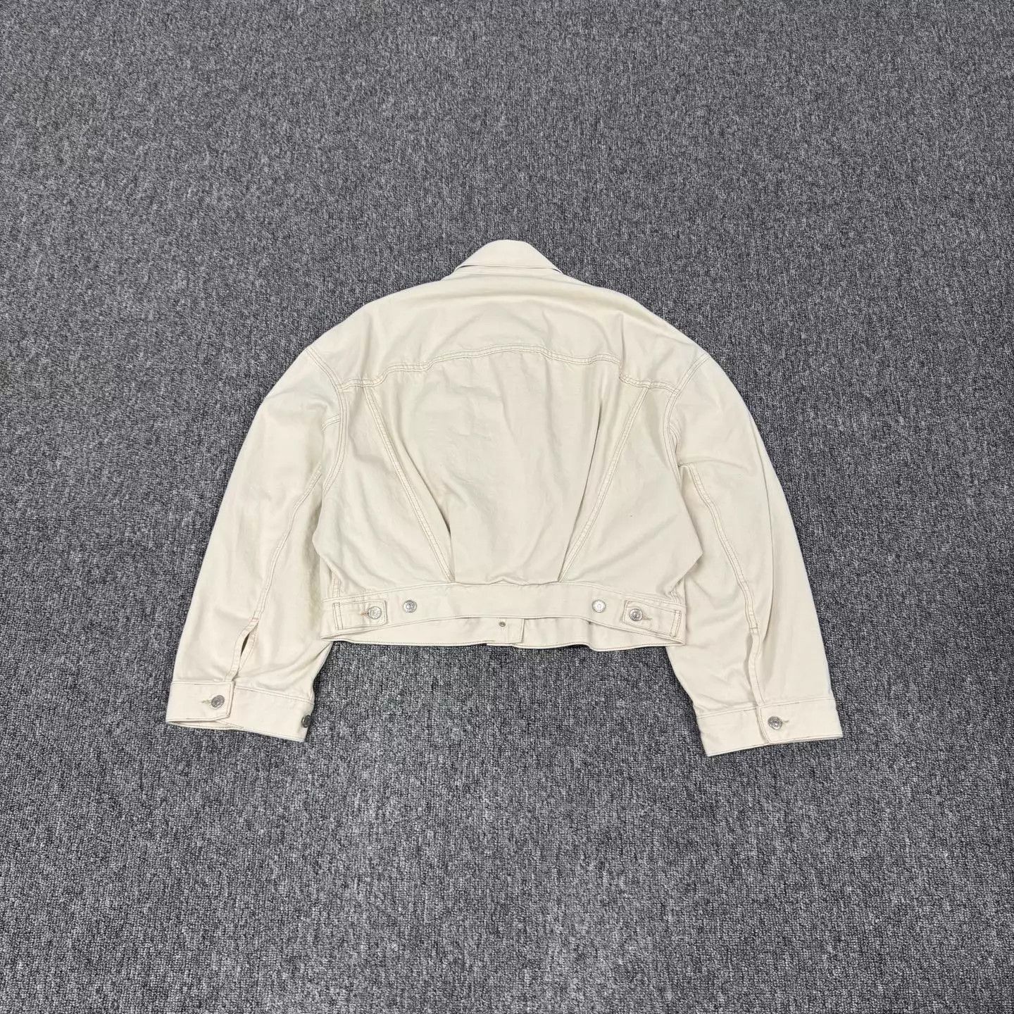 Acne Studios Acne Studios Cream Short Oversized Denim Jacket 34 Size XS / US 0-2 / IT 36-38 - 2 Thumbnail