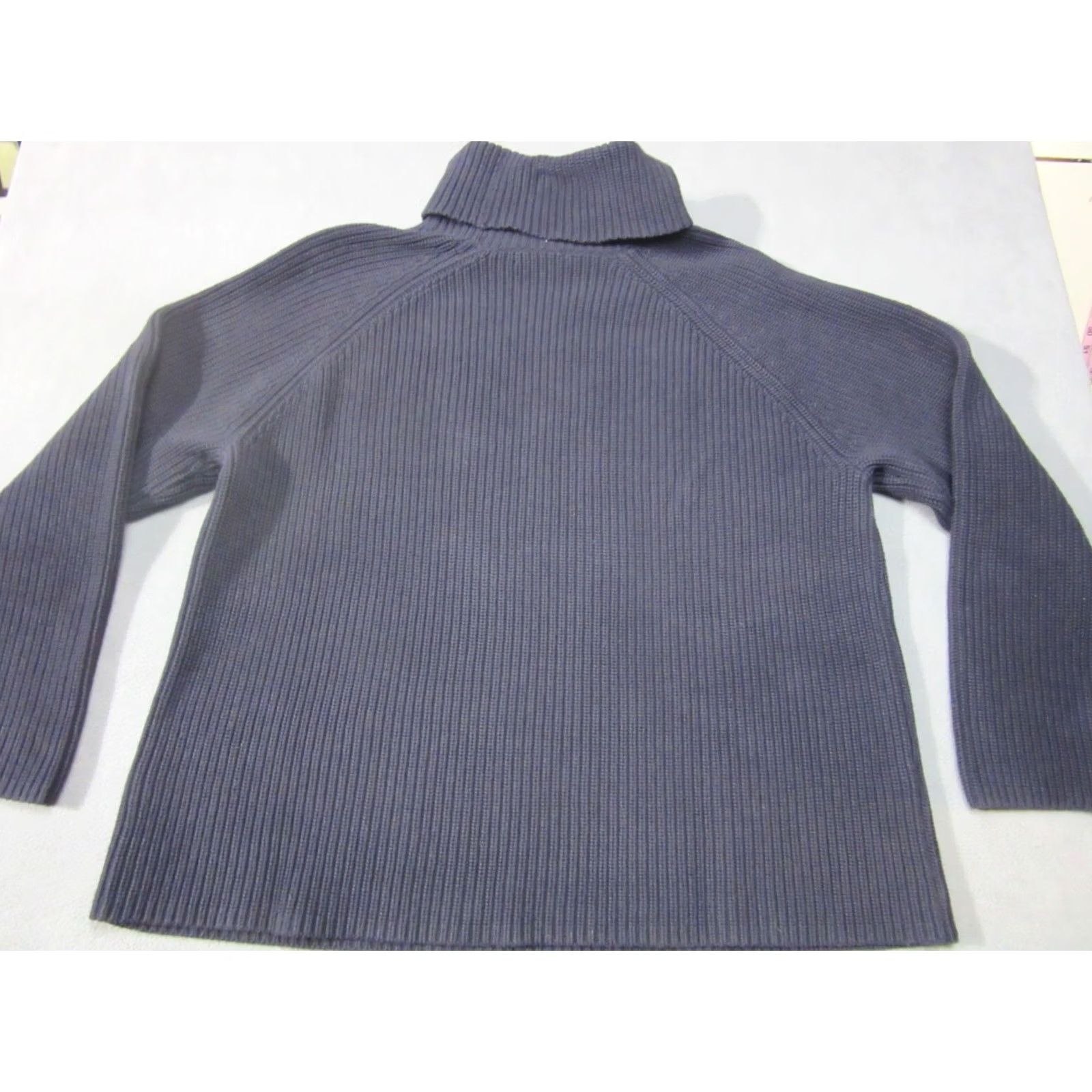 Lands' End Lands End Sweater Womens 1X Navy Blue Ribbed Knit Turtleneck Pullover Size XL / US 12-14 / IT 48-50 - 4 Thumbnail