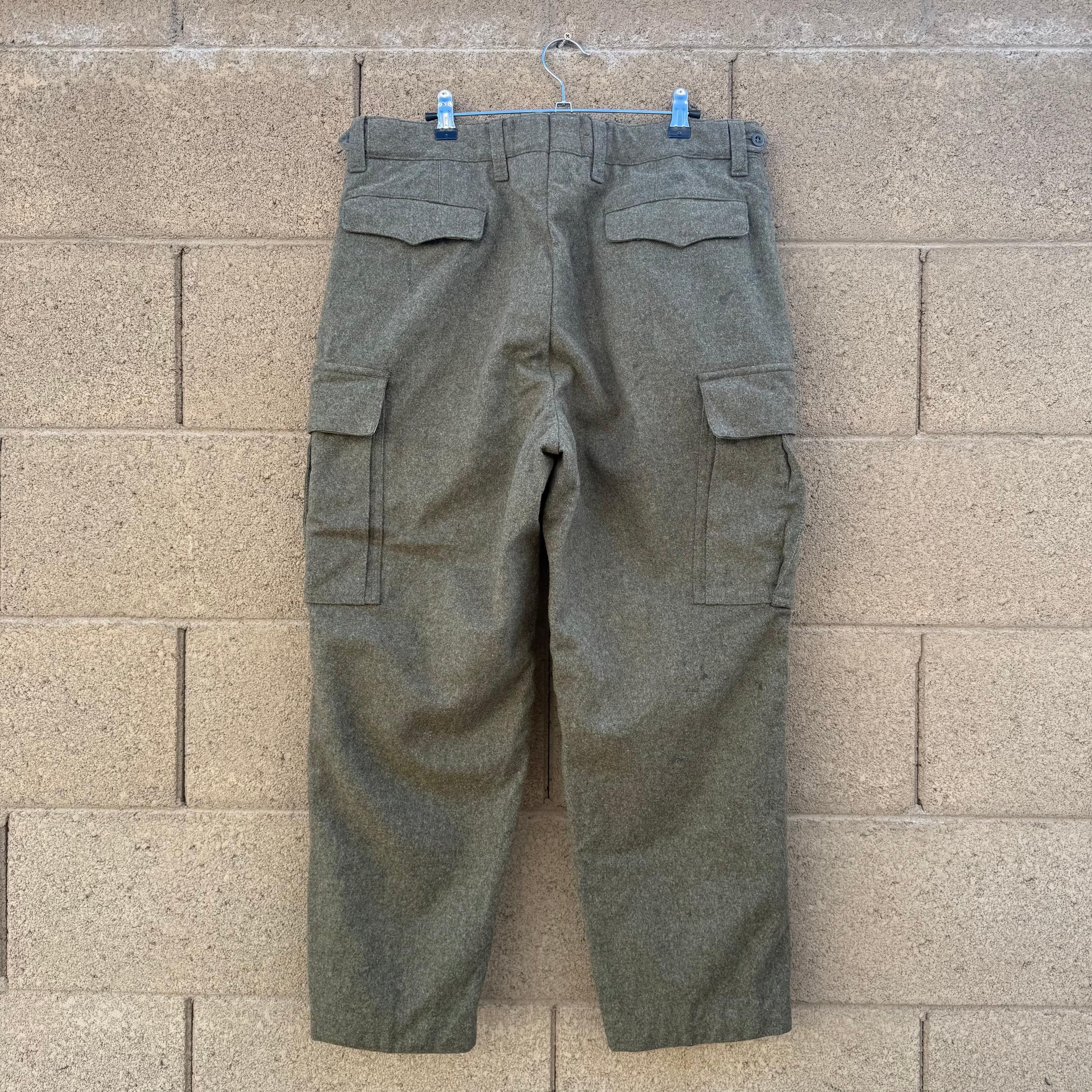 Vintage 60's German Military Wool Cargo Field Pants Size US 34 / EU 50 - 2 Thumbnail