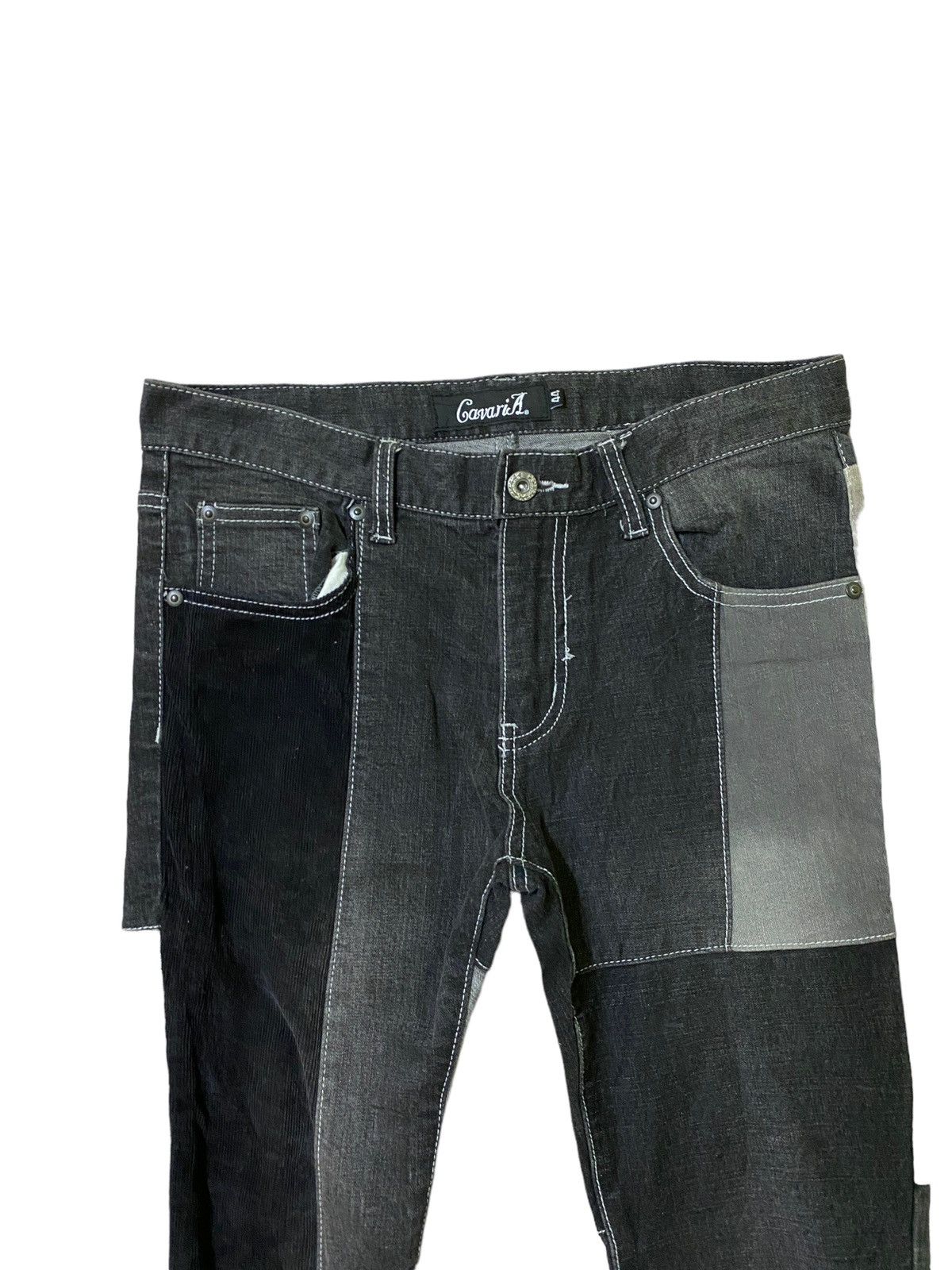 Designer × Japanese Brand Send Offer 👉 Cavaria Reconstructed Denim + Velvet Skinny Size US 28 / EU 44 - 3 Thumbnail