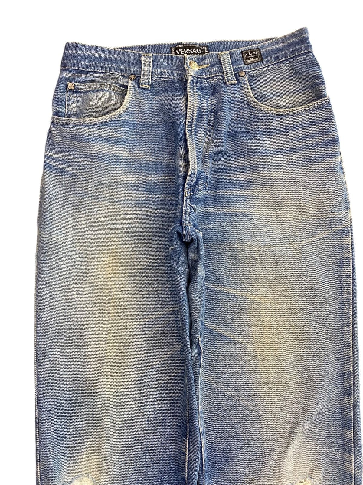 Versace Versace Whiskers Faded Wash Style Bag Ripped Jeans Size US 30 / EU 46 - 2 Thumbnail