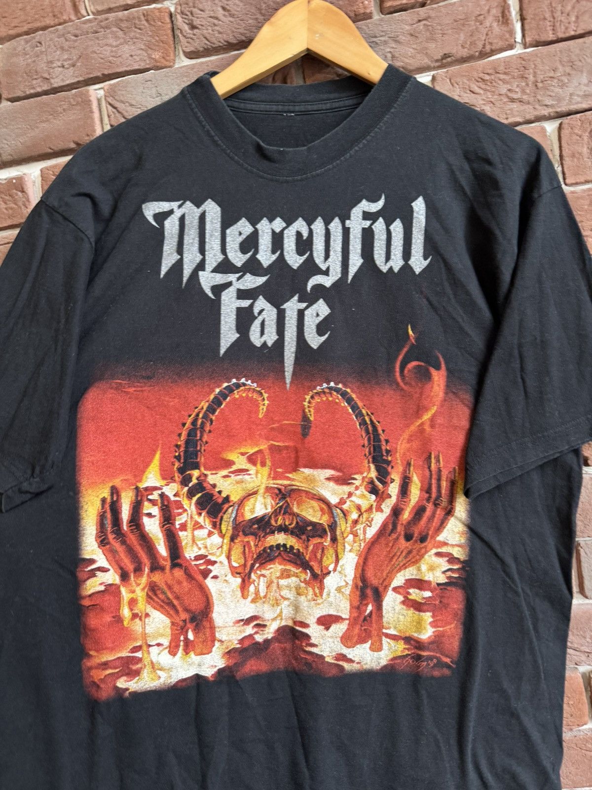 Band Tees 1999 Vintage Mercyful Fate 9 90s Metal Band Tee Death Rare Size US XL / EU 56 / 4 - 4 Thumbnail
