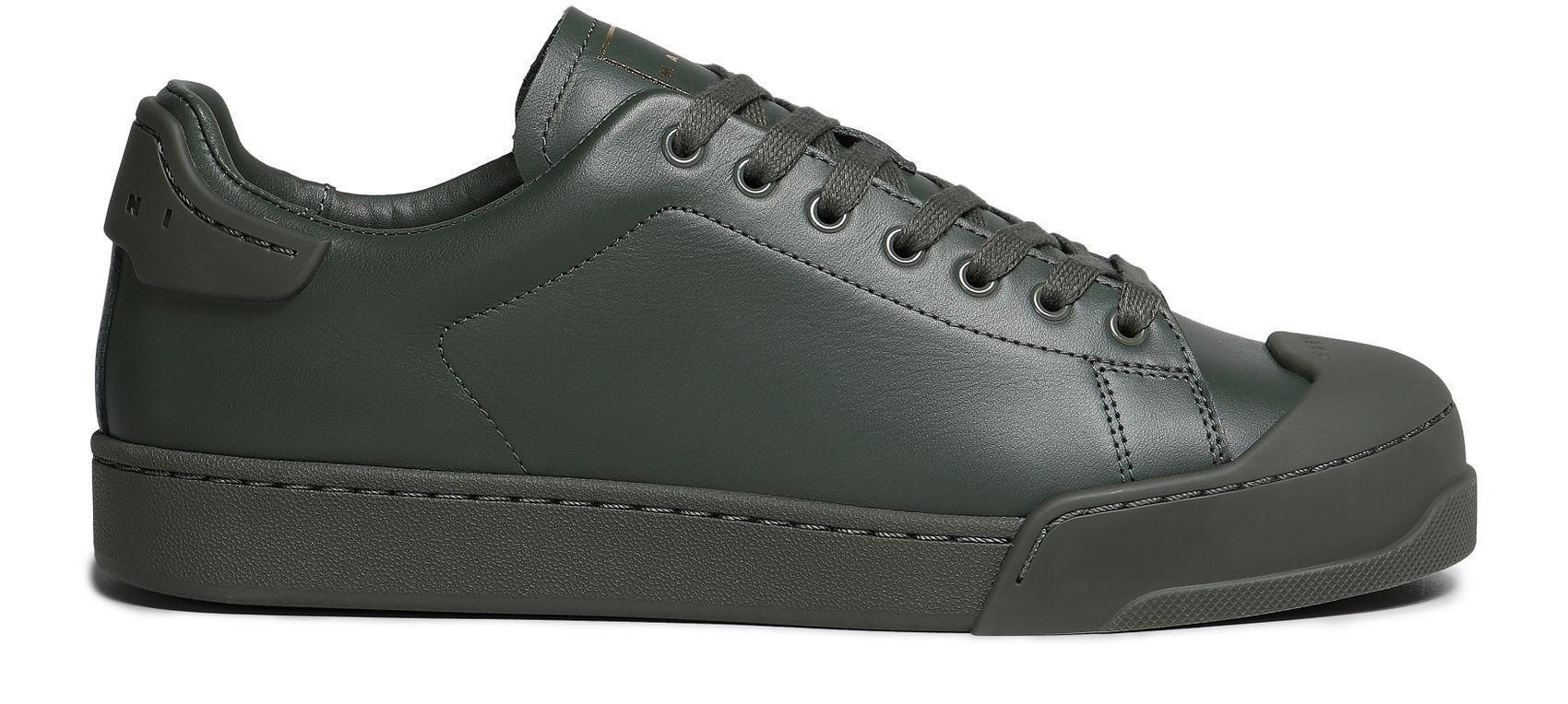 Marni o1w1db10125 Monochrome Low Top Lace-Up Sneaker in Green Size US 12 / EU 45 - 5 Thumbnail