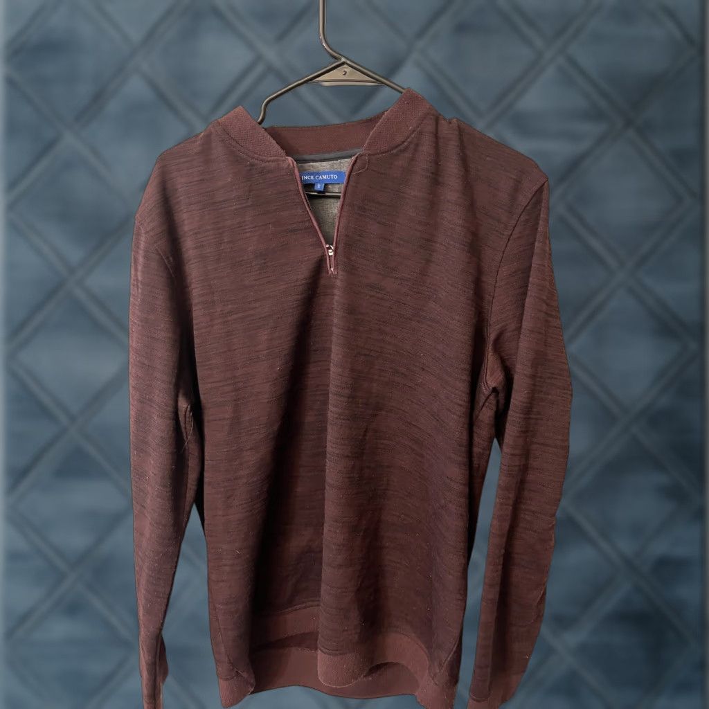 Vince Camuto Vince Camuto Sweater Mens L Red 1/4 Zip Pullover Stretch Golf Knit Zipper Size US L / EU 52-54 / 3 - 1 Thumbnail