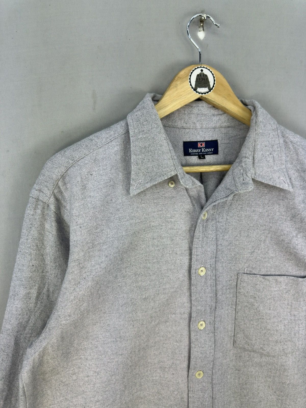 Japanese Brand Kerry Kenny Herringbone Twill HBT Flannel Shirt Size US XL / EU 56 / 4 - 2 Thumbnail