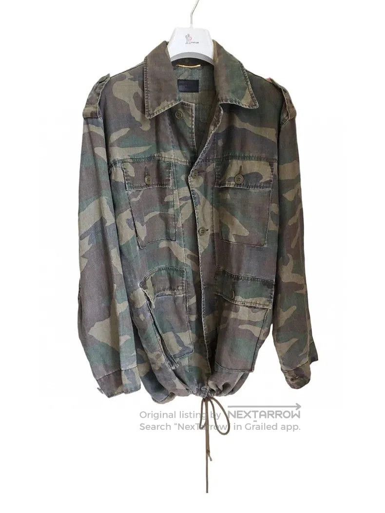 Saint Laurent Paris Saint Laurent Camo Linen Shirt Jacket. Size US M / EU 48-50 / 2 - 3 Thumbnail