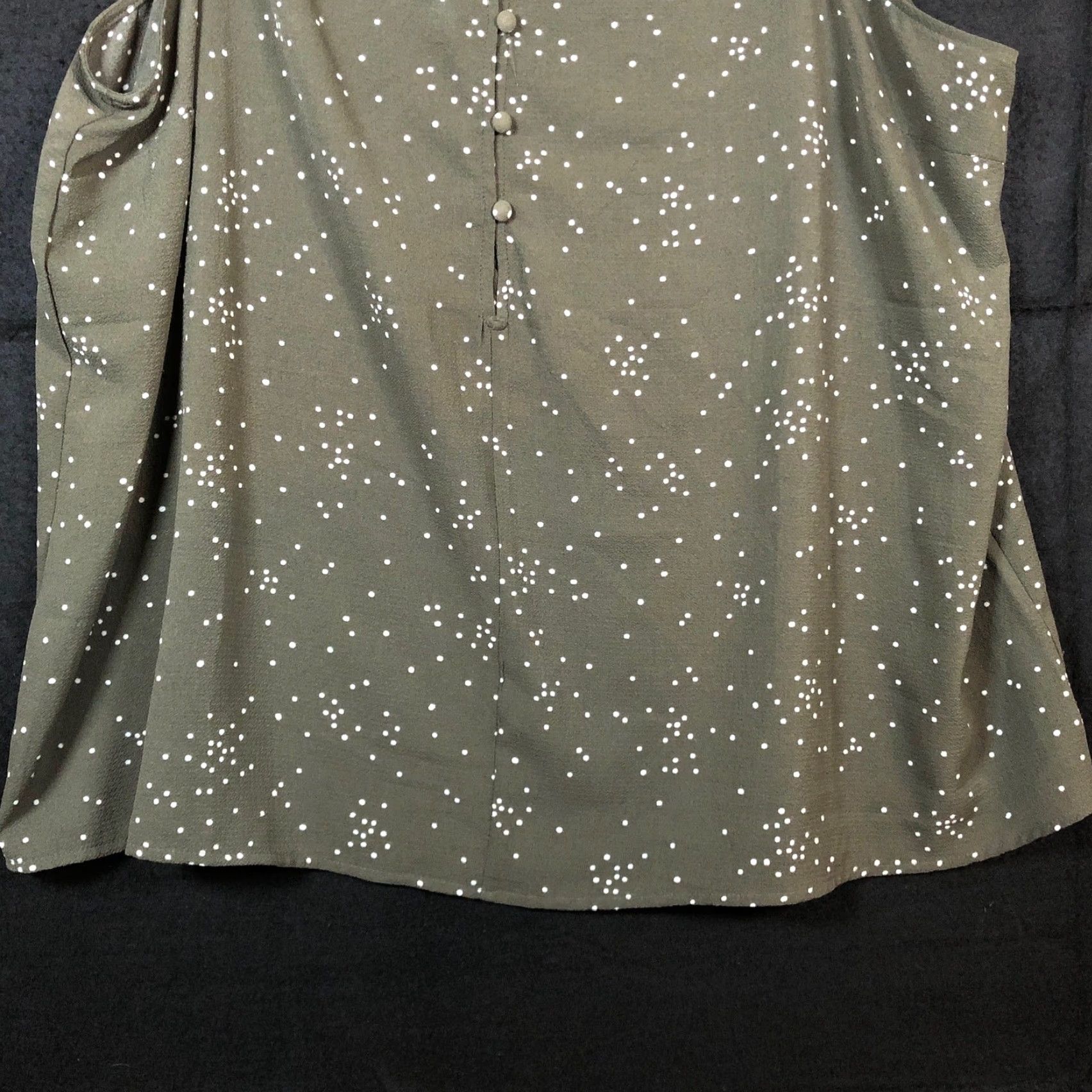 Vintage VINTAGE Ava & Viv Blouse Polka Dot Sleeveless 1X Green White Womens Casual Workwear Size XL / US 12-14 / IT 48-50 - 3 Thumbnail