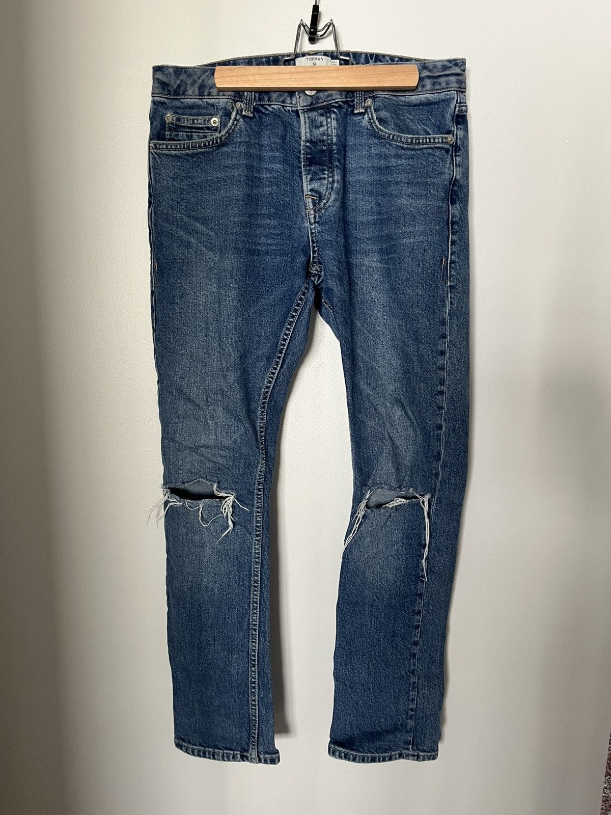Topman Slim-Fit Topman Blue Jeans Size US 30 / EU 46 - 1 Thumbnail