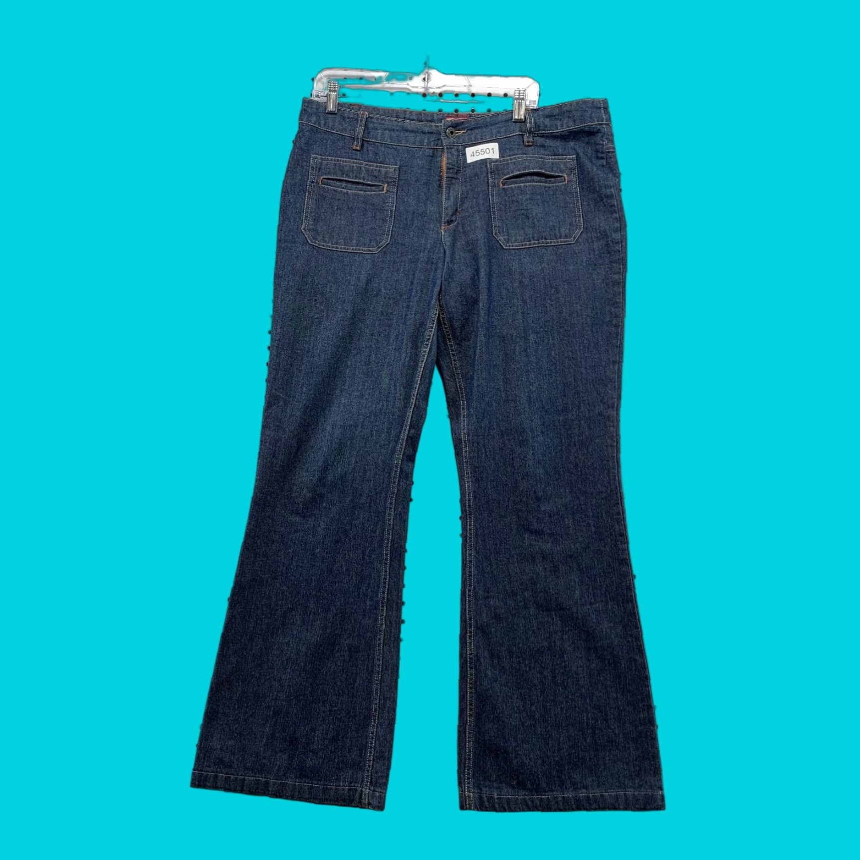 Old Navy VINTAGE Old Navy Jeans Womens 14 Blue Flared 5-Pocket Denim 36x31 Y2K Front Patch Pockets 90s Style Men/Women? Size 36" / US 14 / IT 50 - 1 Thumbnail