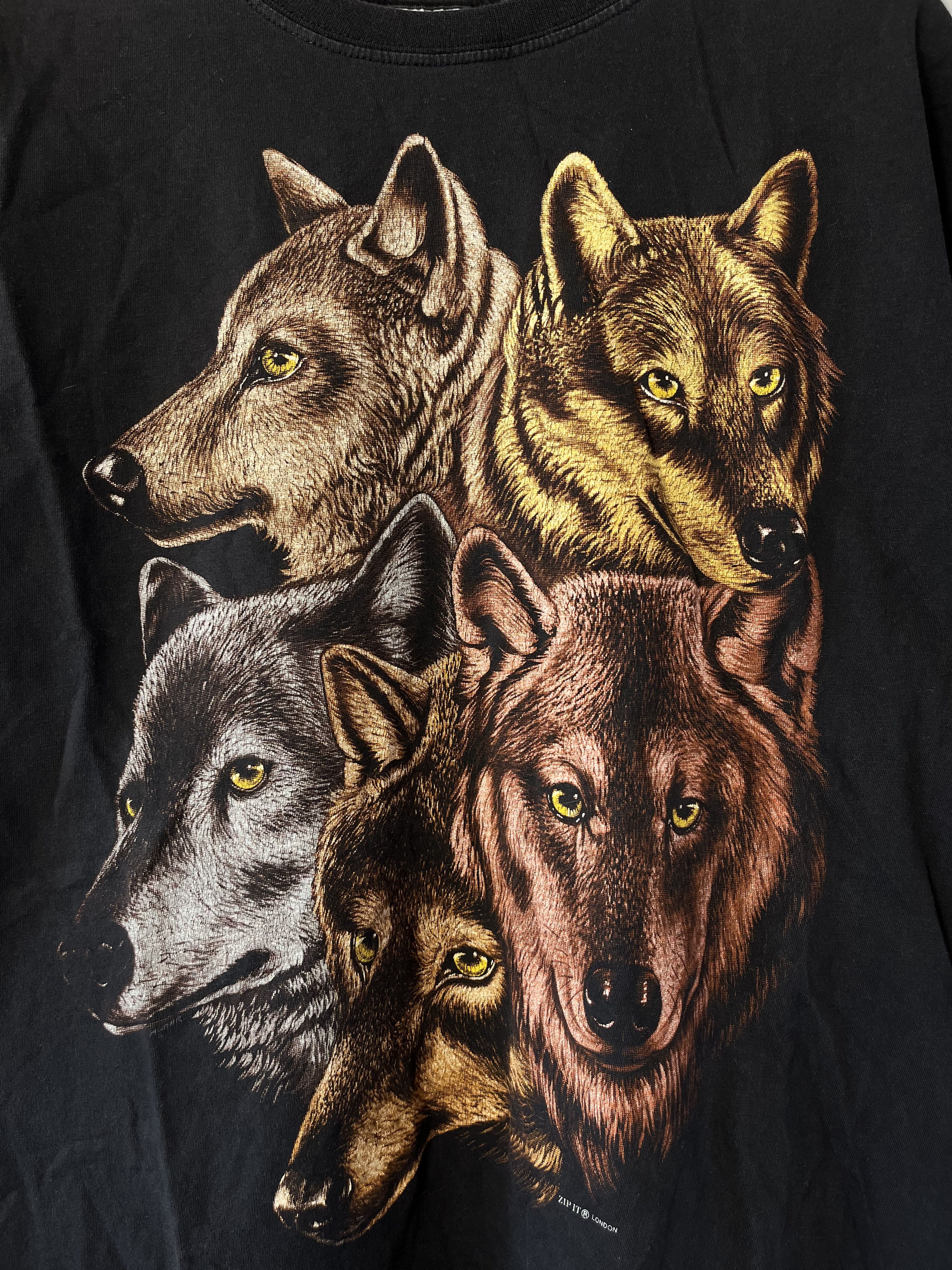 The Mountain × Vintage Vintage y2k Wolf Forest Animal Native Nature T Shirt Size US L / EU 52-54 / 3 - 2 Thumbnail