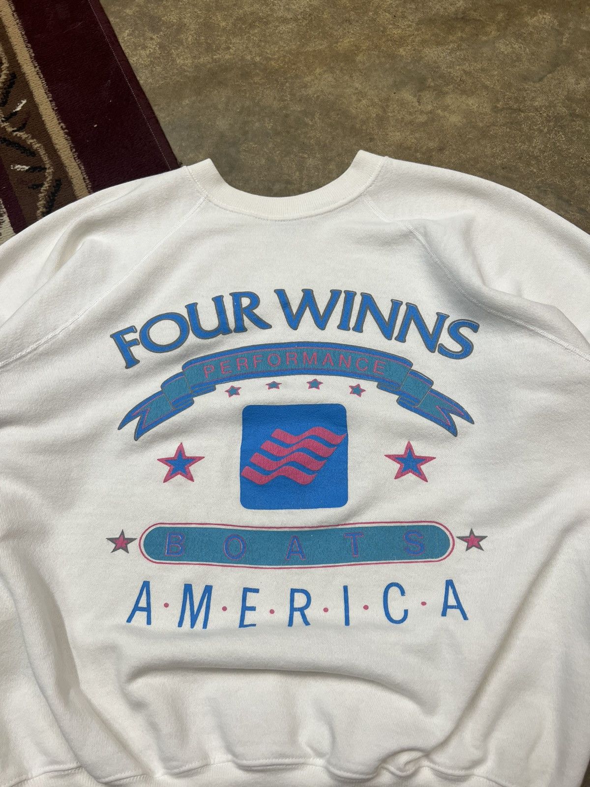 Vintage 90s Four Winns Boats America Raglan Sweatshirt Size US XL / EU 56 / 4 - 2 Thumbnail