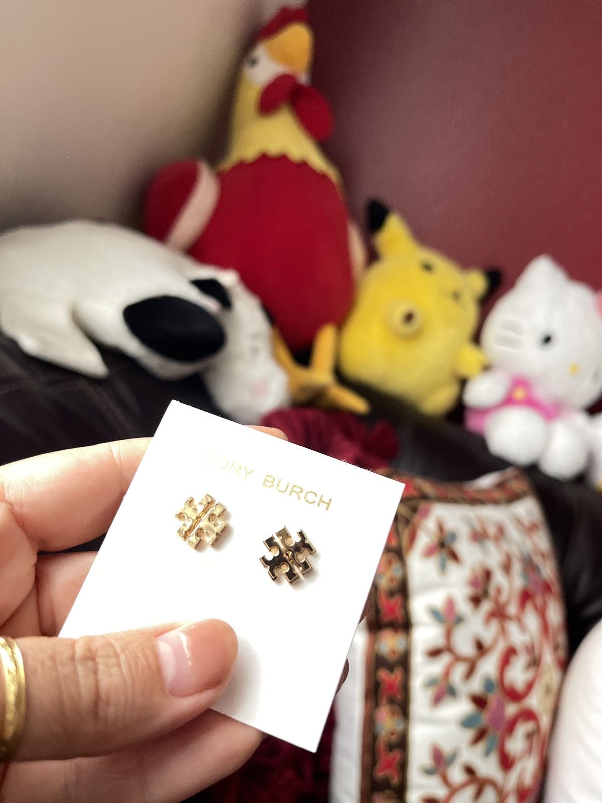 Tory Burch Tory Burch Women's Small Logo Stud Earrings (Tory Gold) With Size ONE SIZE - 5 Thumbnail