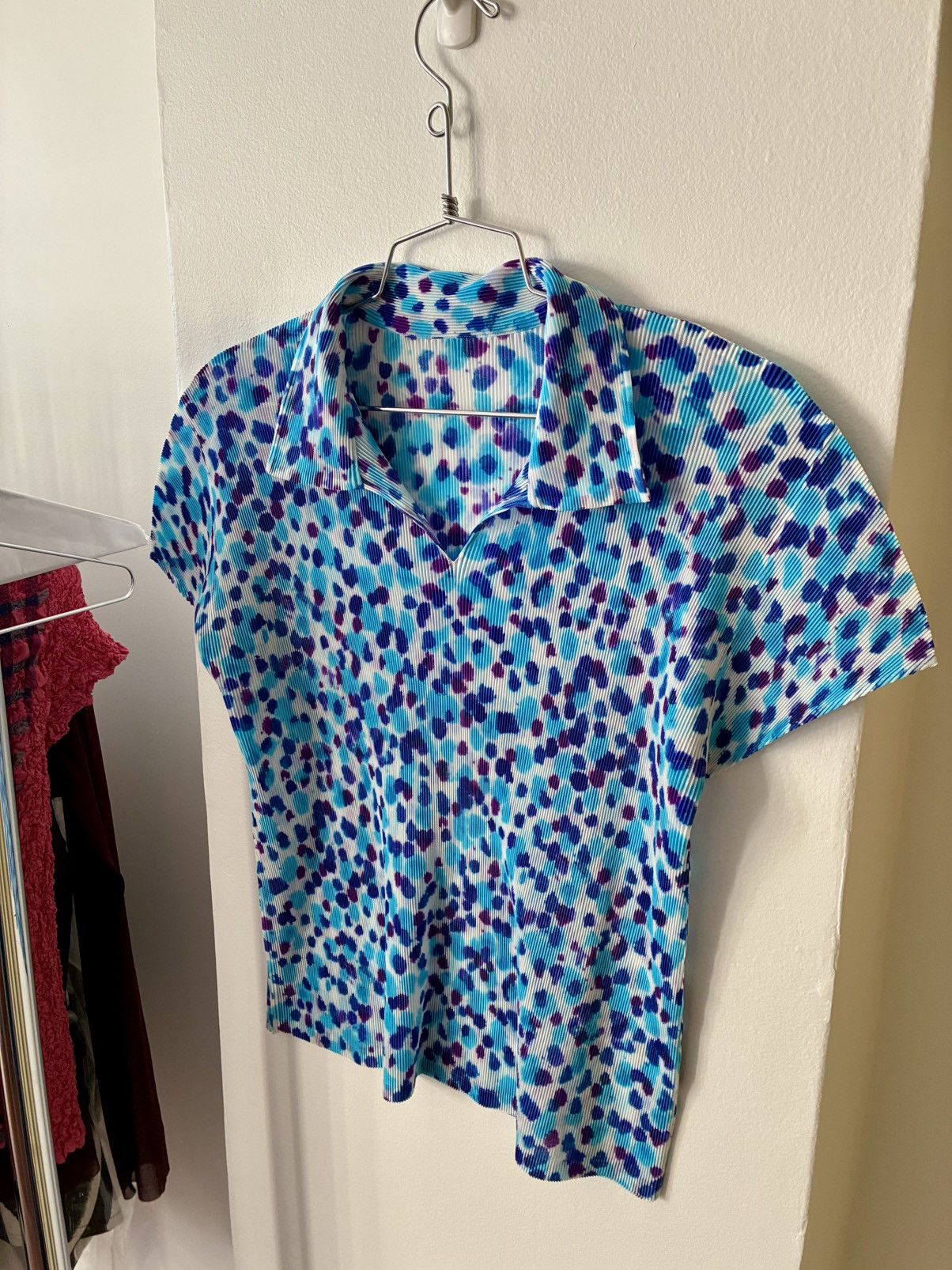 Pleats Please Issey Miyake PLEATS PLEASE Polka Dot Splatter Print Polo Size M / US 6-8 / IT 42-44 - 7 Thumbnail